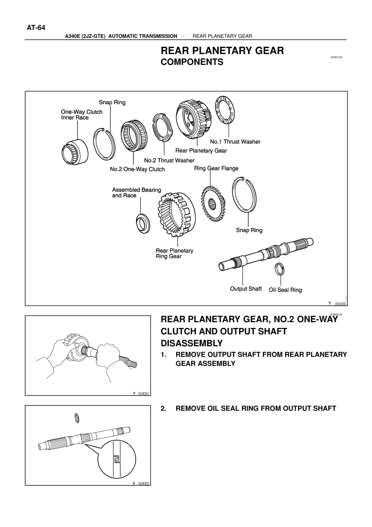 Rear Planetary Gear Components — MK4 Supra ATM Unit Repair, page 101