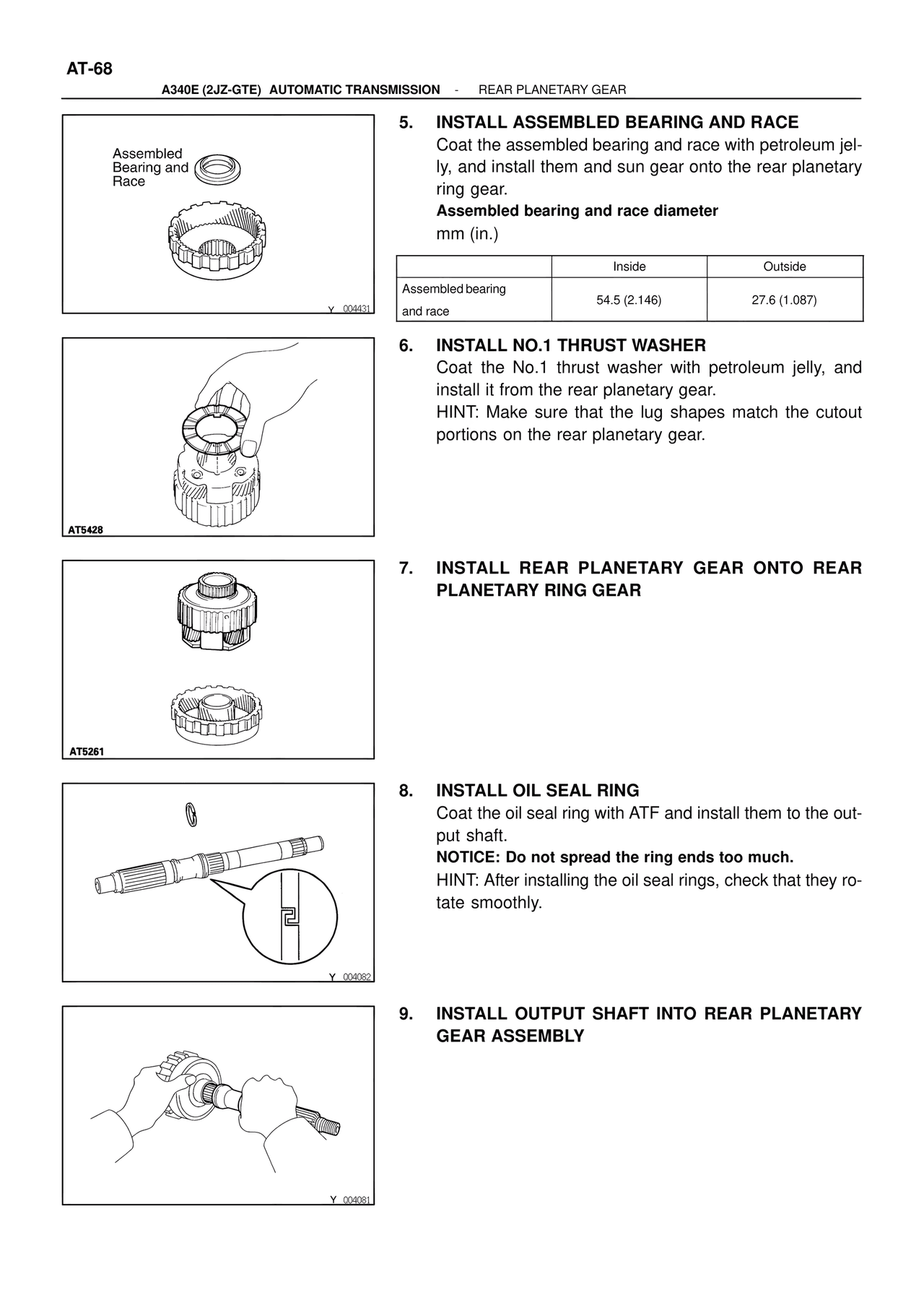 Rear Planetary Gear — MK4 Supra ATM Unit Repair, page 105