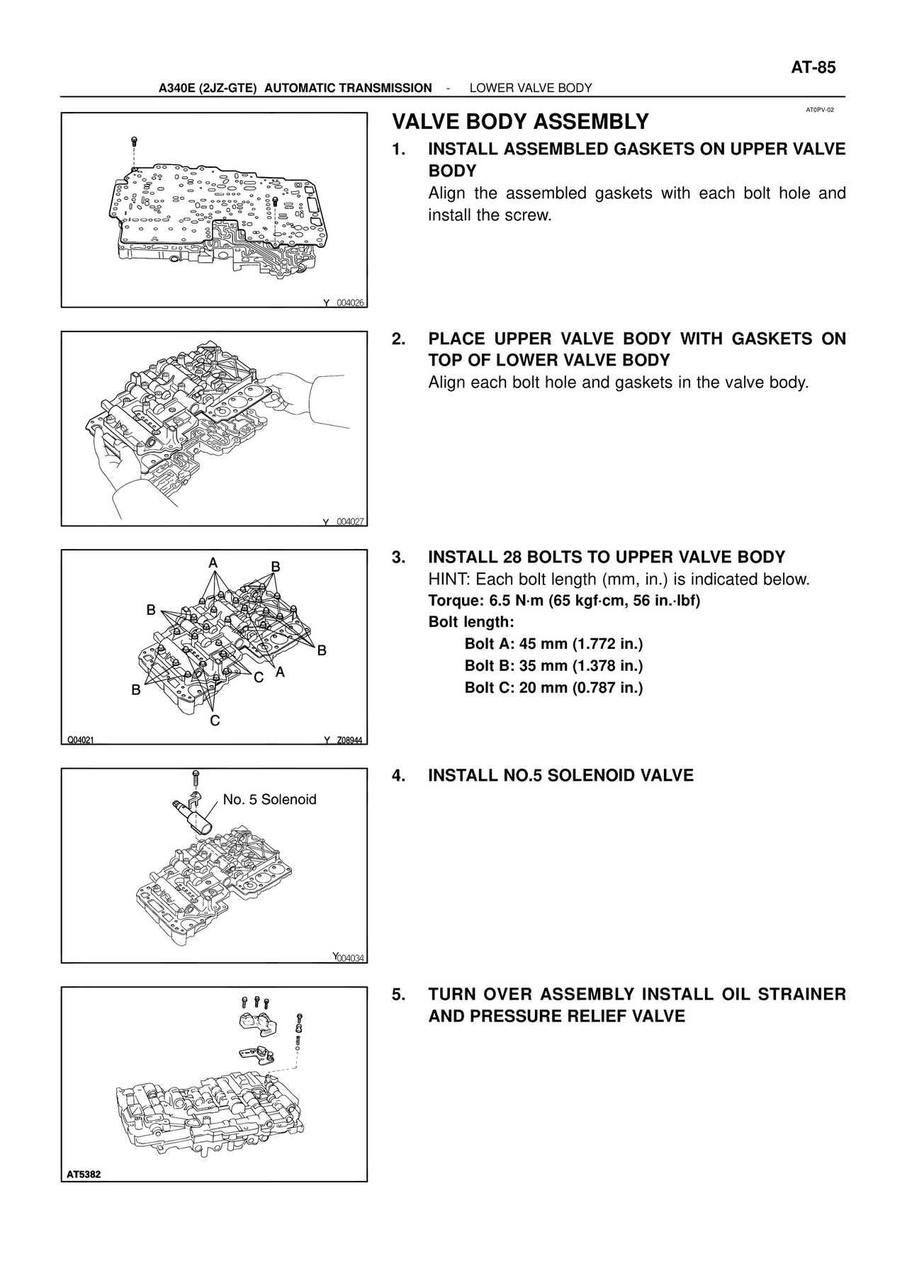 Valve Body Assembly — MK4 Supra ATM Unit Repair, page 122