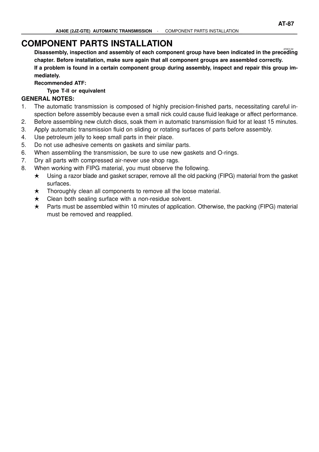Component Parts Installation — MK4 Supra ATM Unit Repair, page 124