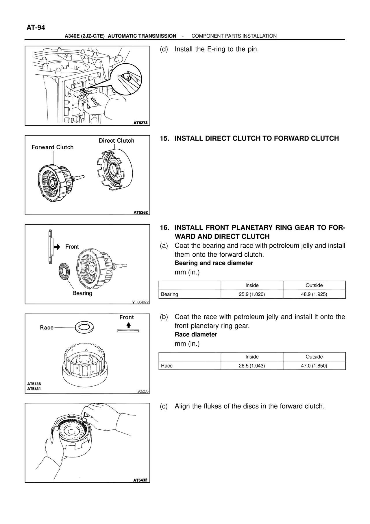 Install Direct Clutch to Forward Clutch — MK4 Supra ATM Unit Repair, page 131