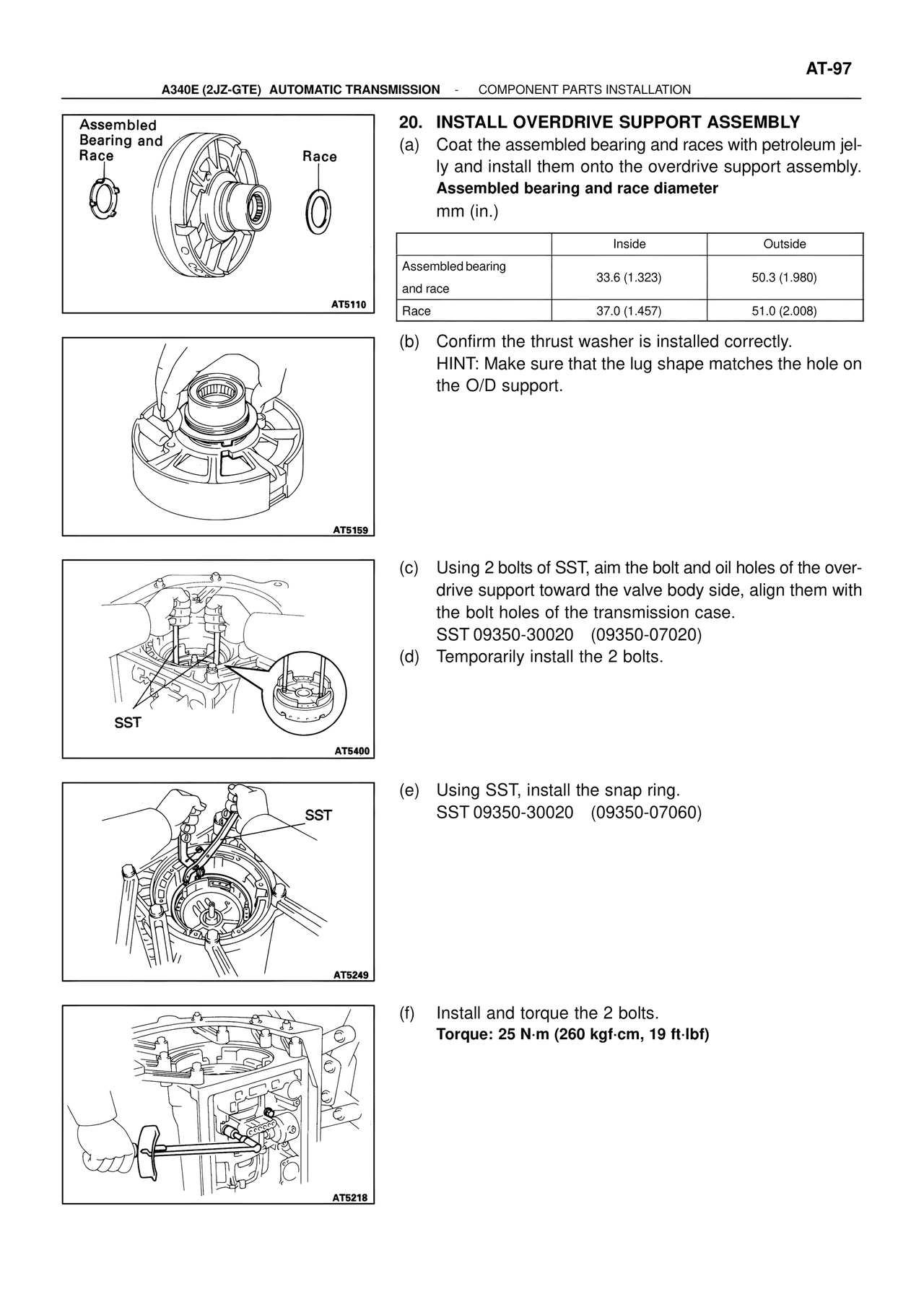 Install Overdrive Support Assembly — MK4 Supra ATM Unit Repair, page 134