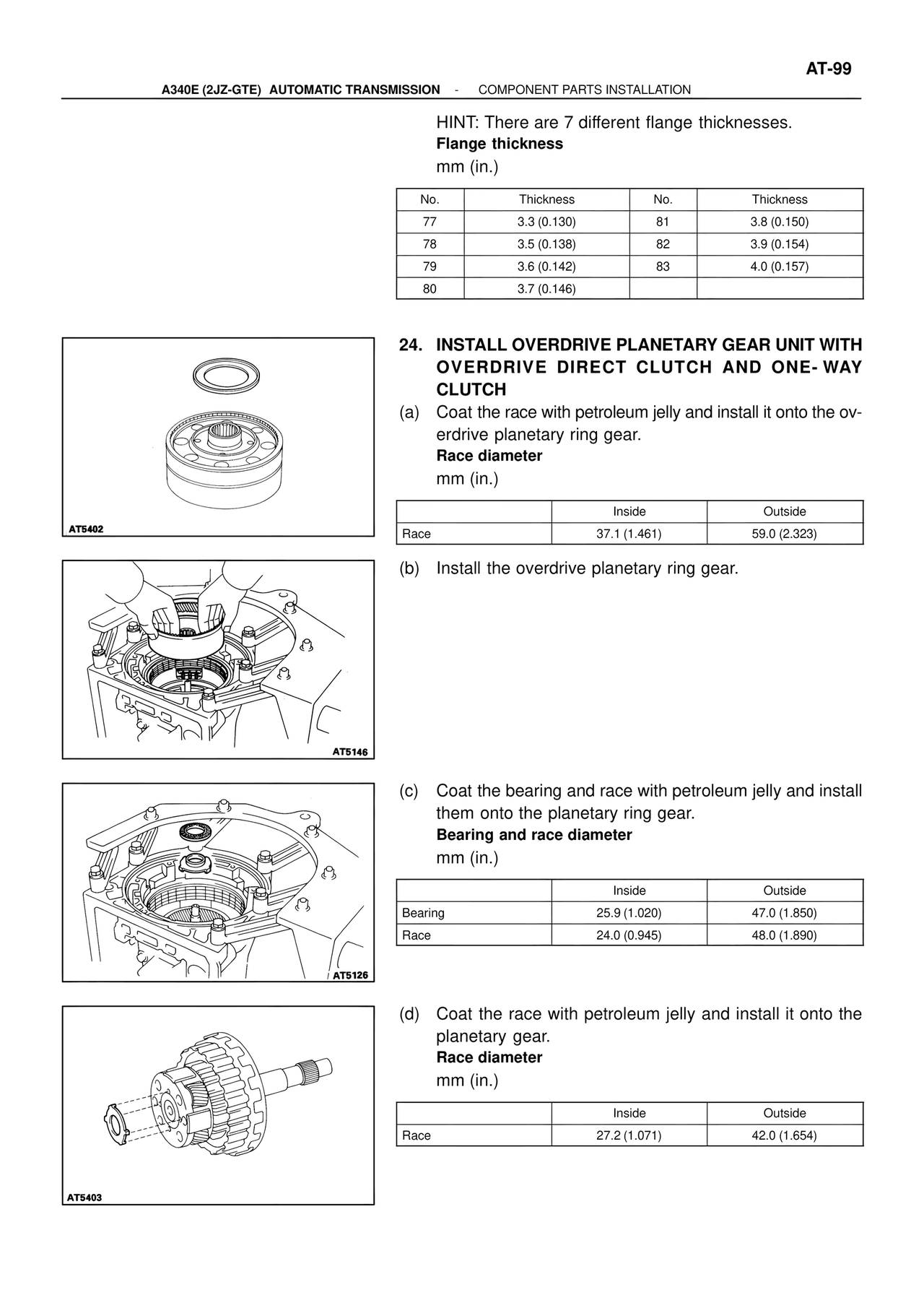 Install Overdrive Planetary Gear Unit with Overdrive Direct Clutch and One-Way Clutch — MK4 Supra ATM Unit Repair, page 136