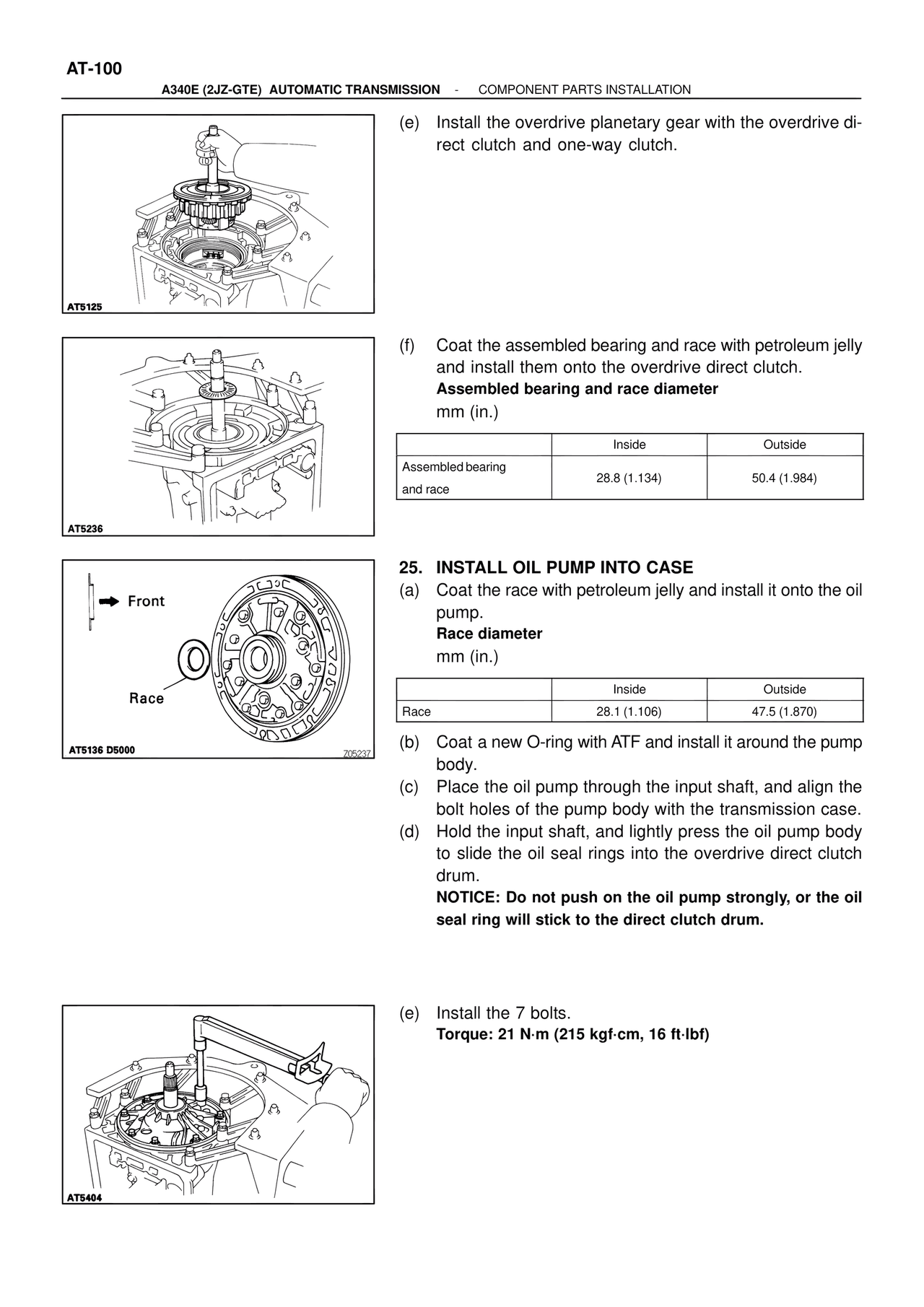 Install Oil Pump Into Case — MK4 Supra ATM Unit Repair, page 137