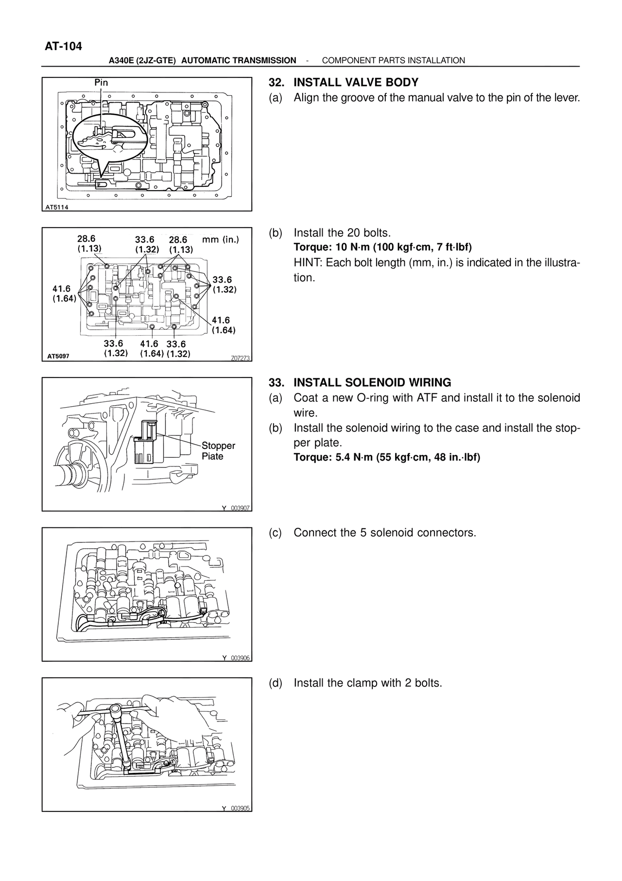 Install Valve Body — MK4 Supra ATM Unit Repair, page 141