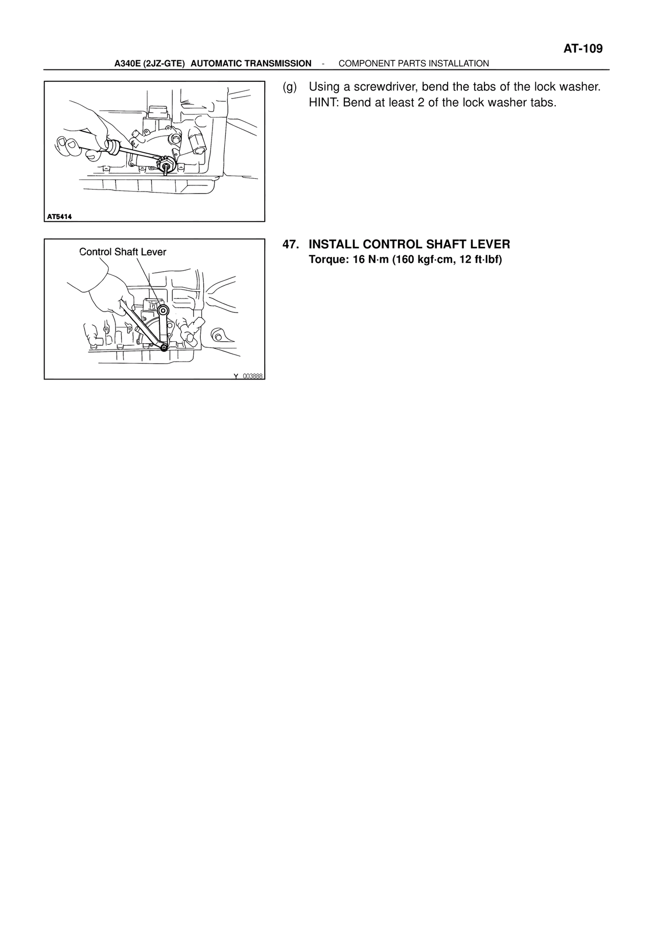 Install Control Shaft Lever — MK4 Supra ATM Unit Repair, page 146
