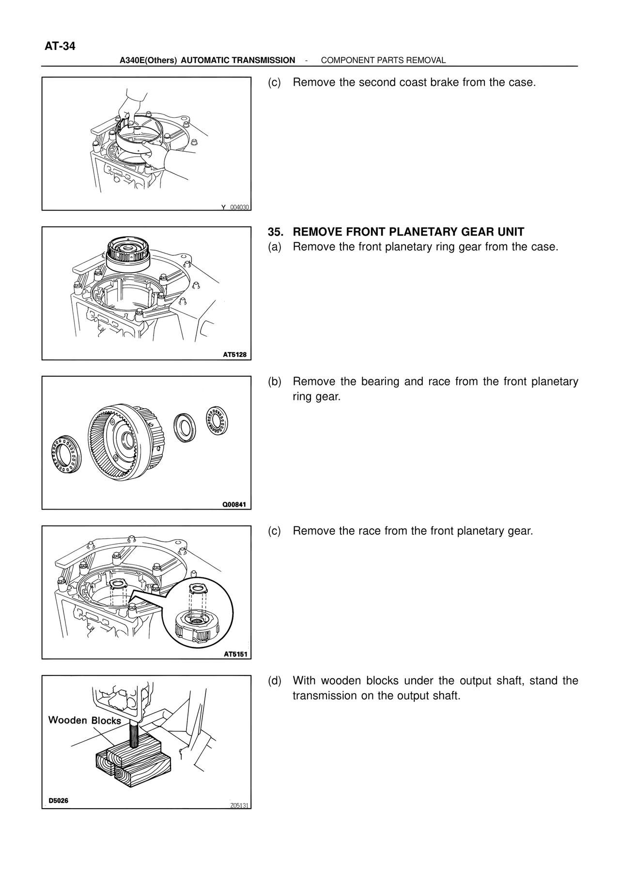 Remove Front Planetary Gear Unit — MK4 Supra ATM Unit Repair, page 180