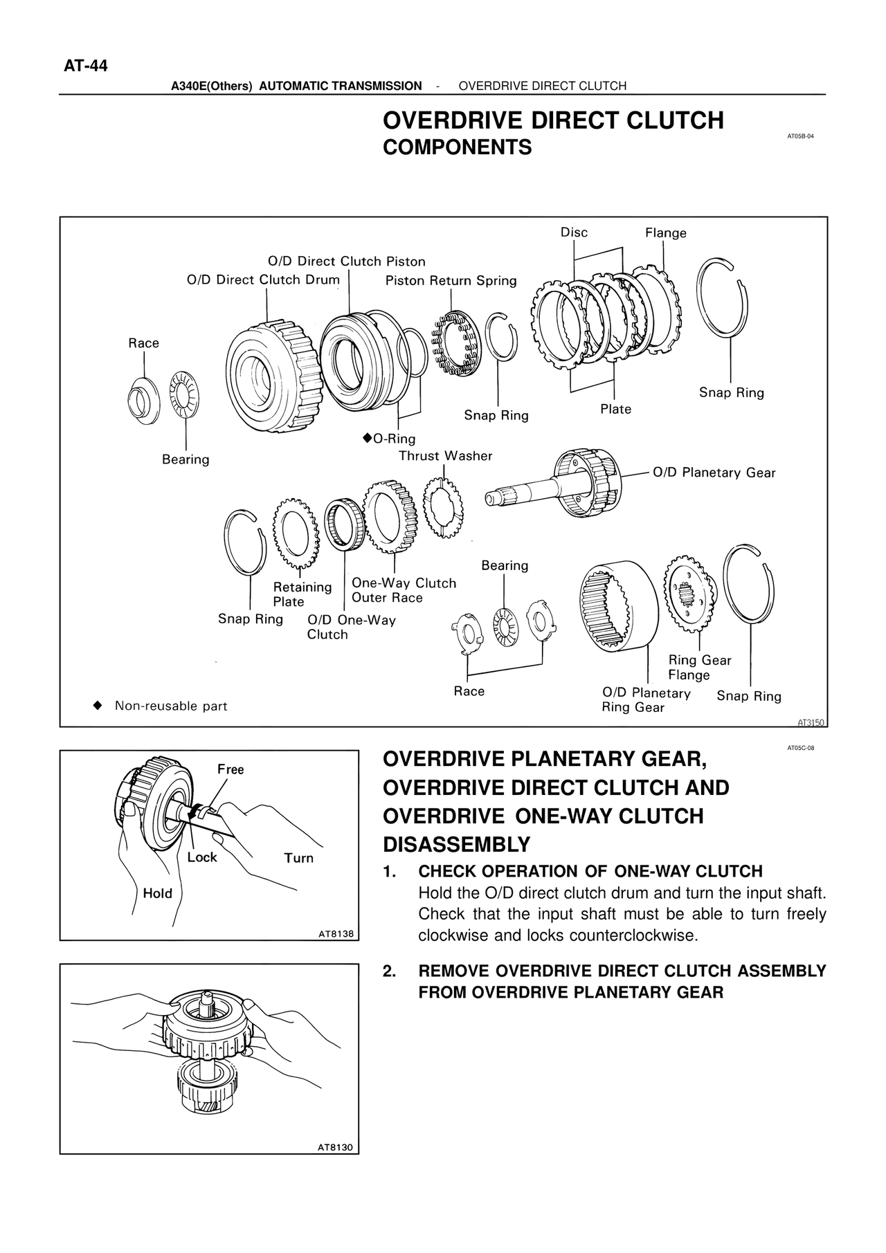 Overdrive Direct Clutch Components — MK4 Supra ATM Unit Repair, page 190