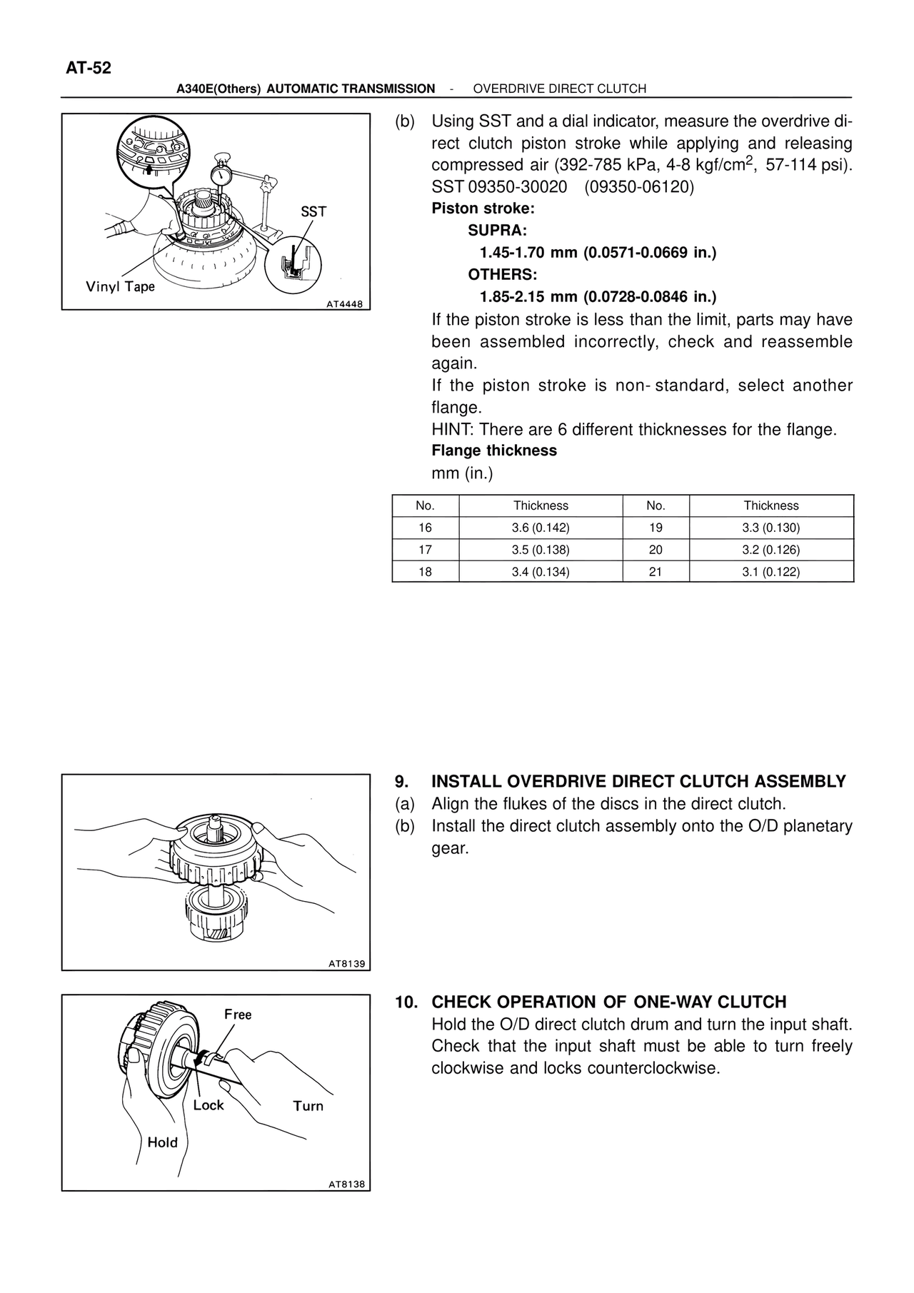 Overdrive Direct Clutch — MK4 Supra ATM Unit Repair, page 198