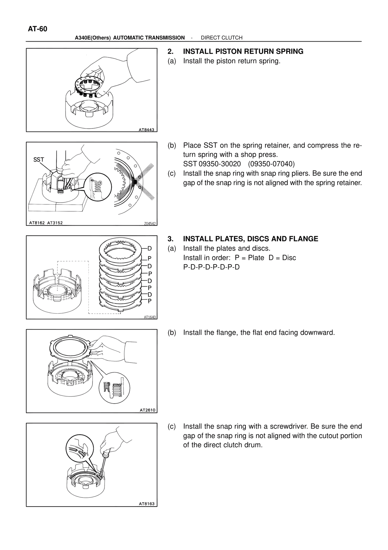 Install Piston Return Spring — MK4 Supra ATM Unit Repair, page 206