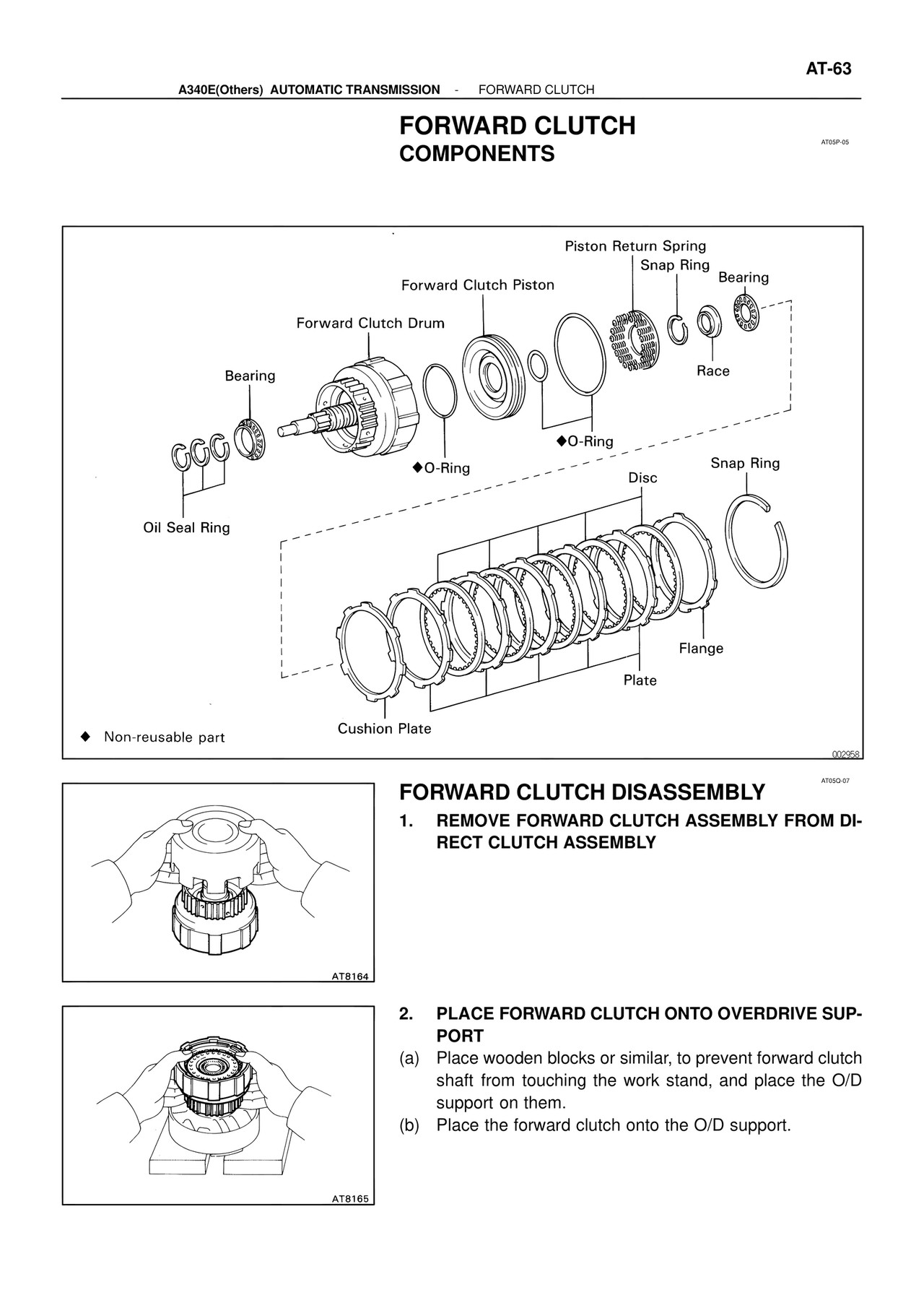 Forward Clutch Components — MK4 Supra ATM Unit Repair, page 209