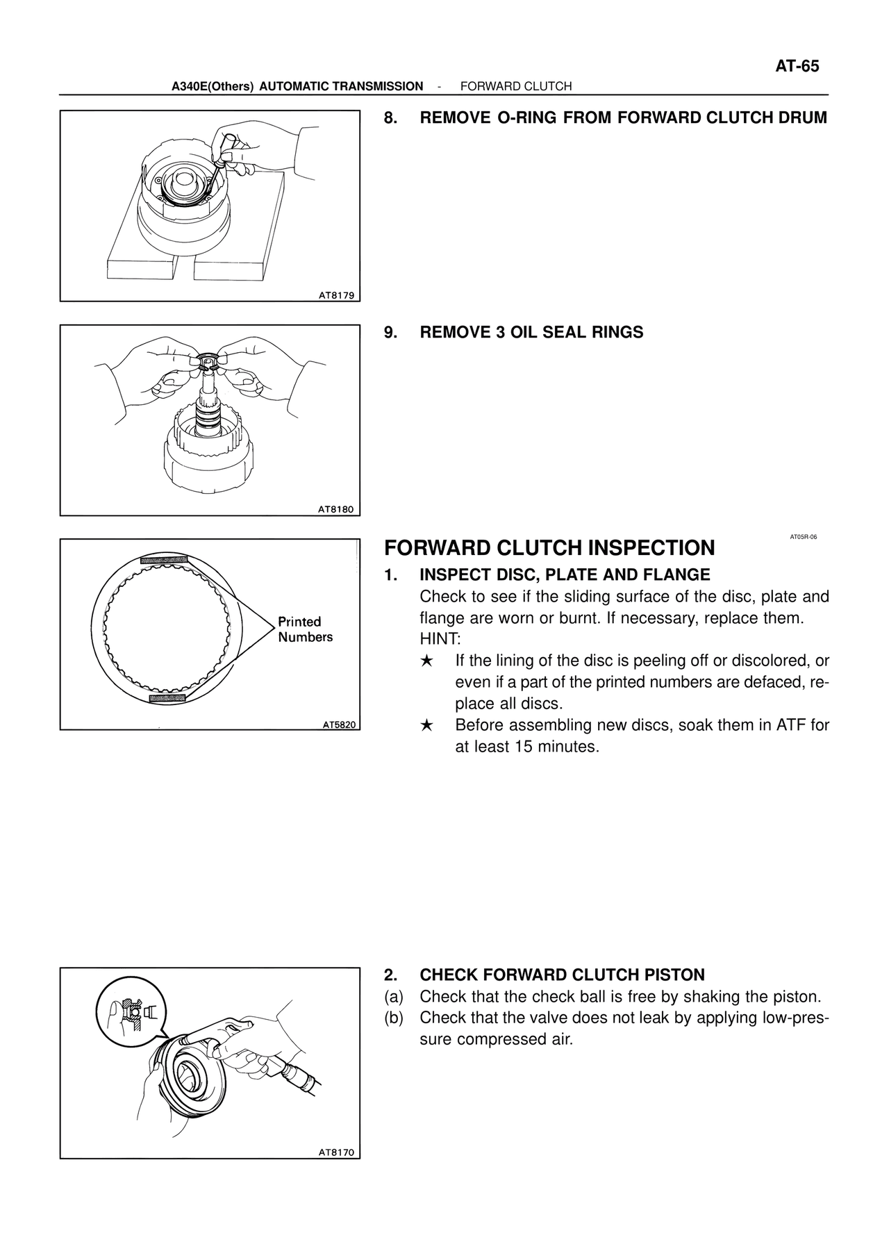 Forward Clutch Inspection — MK4 Supra ATM Unit Repair, page 211