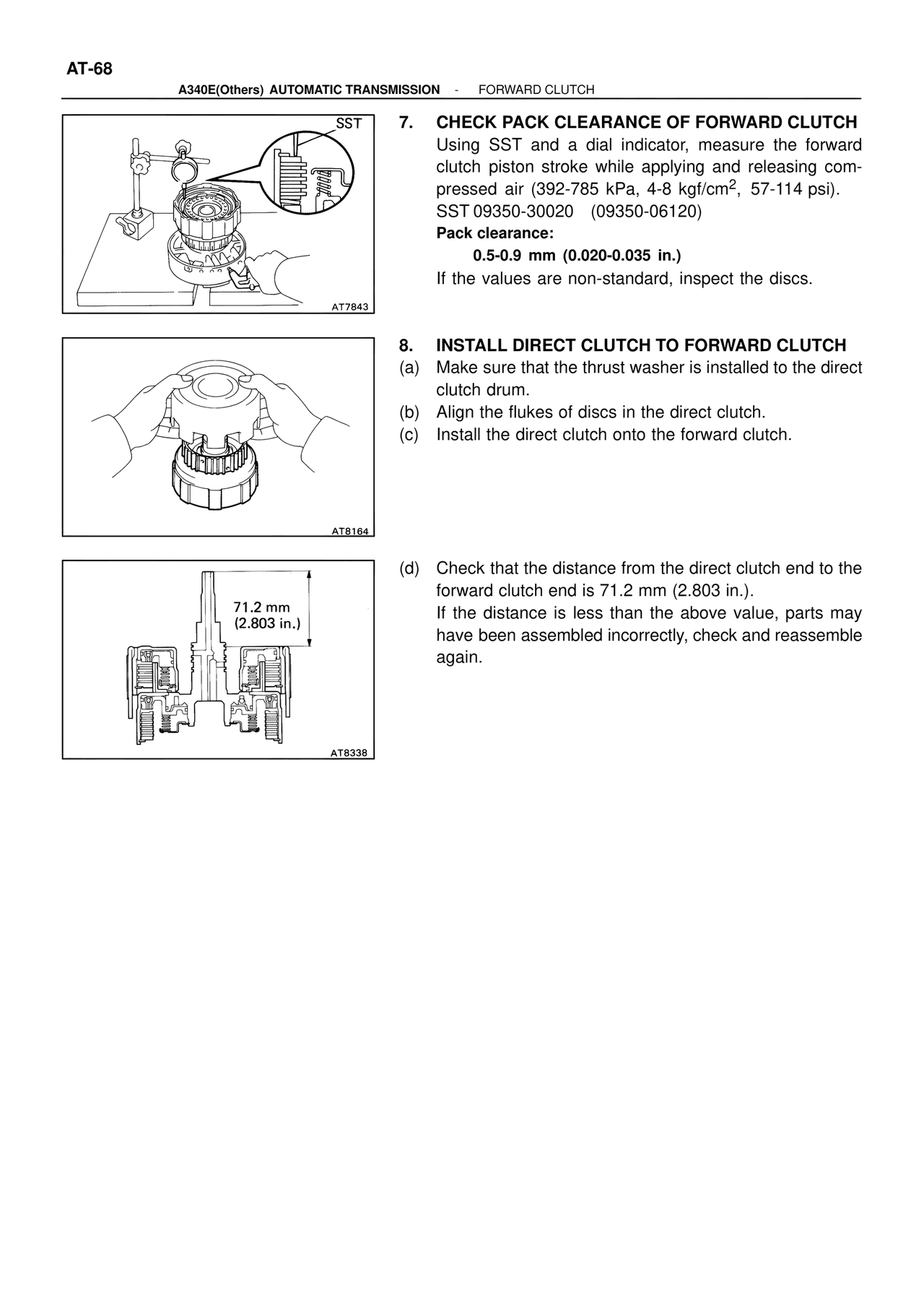 Check Pack Clearance of Forward Clutch — MK4 Supra ATM Unit Repair, page 214