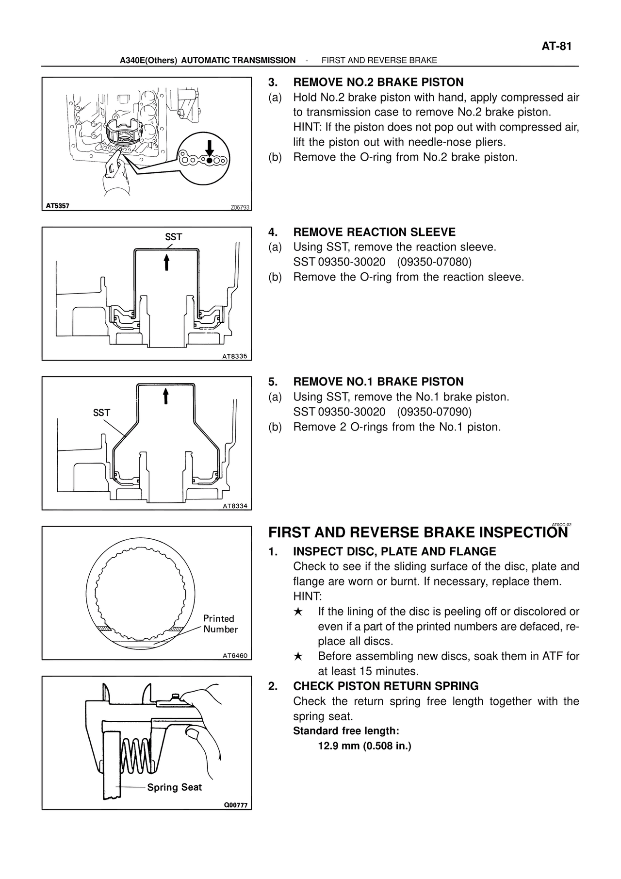 First and Reverse Brake Inspection — MK4 Supra ATM Unit Repair, page 227