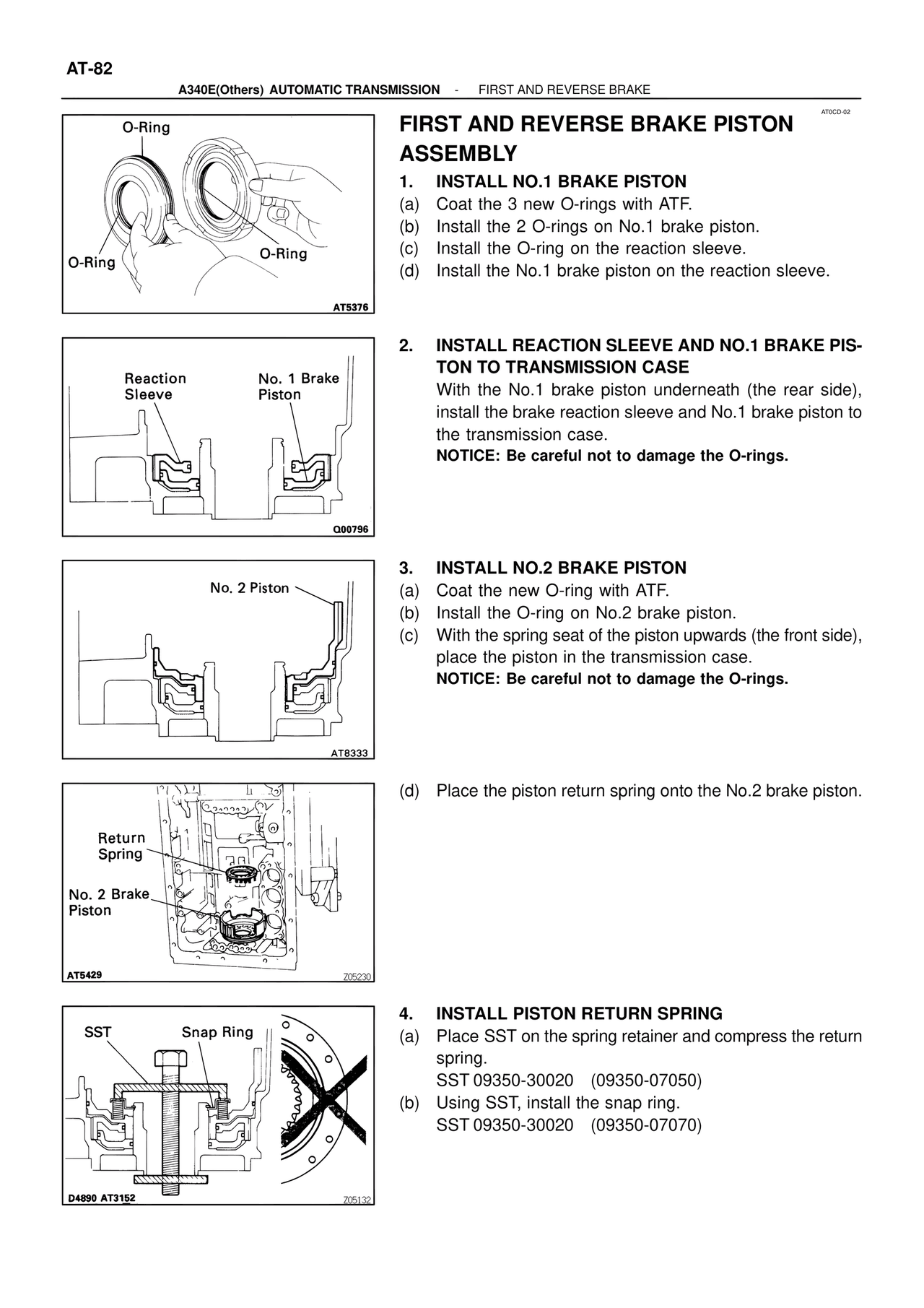 First and Reverse Brake Piston Assembly — MK4 Supra ATM Unit Repair, page 228