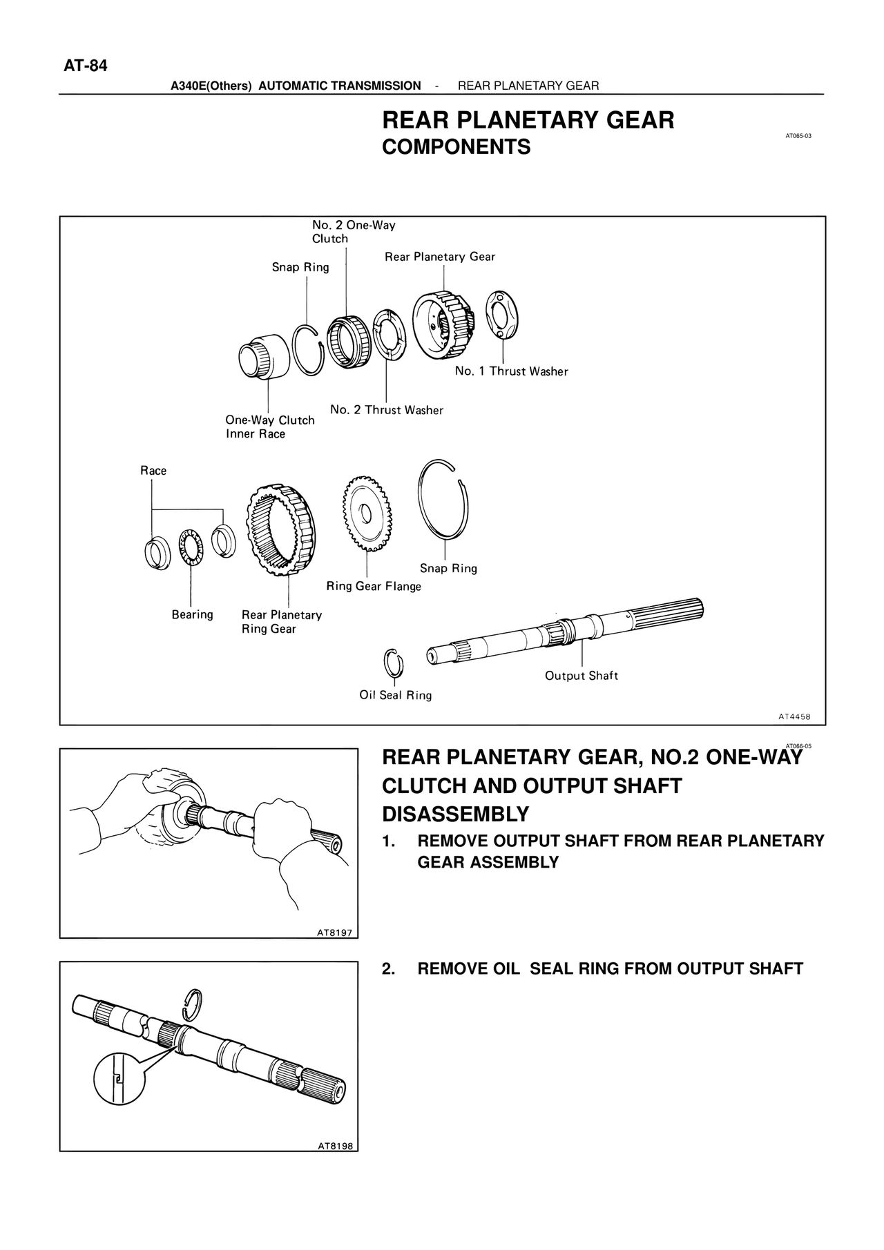 Rear Planetary Gear Components — MK4 Supra ATM Unit Repair, page 230