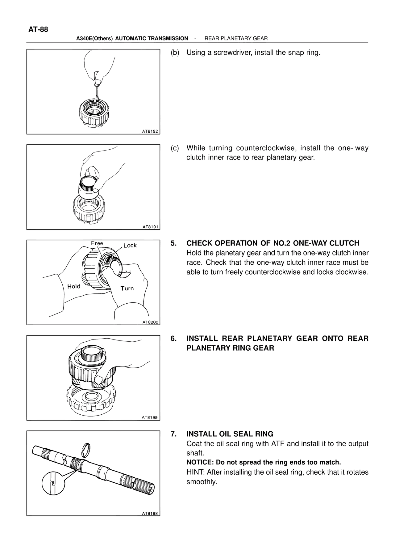 Rear Planetary Gear — MK4 Supra ATM Unit Repair, page 234