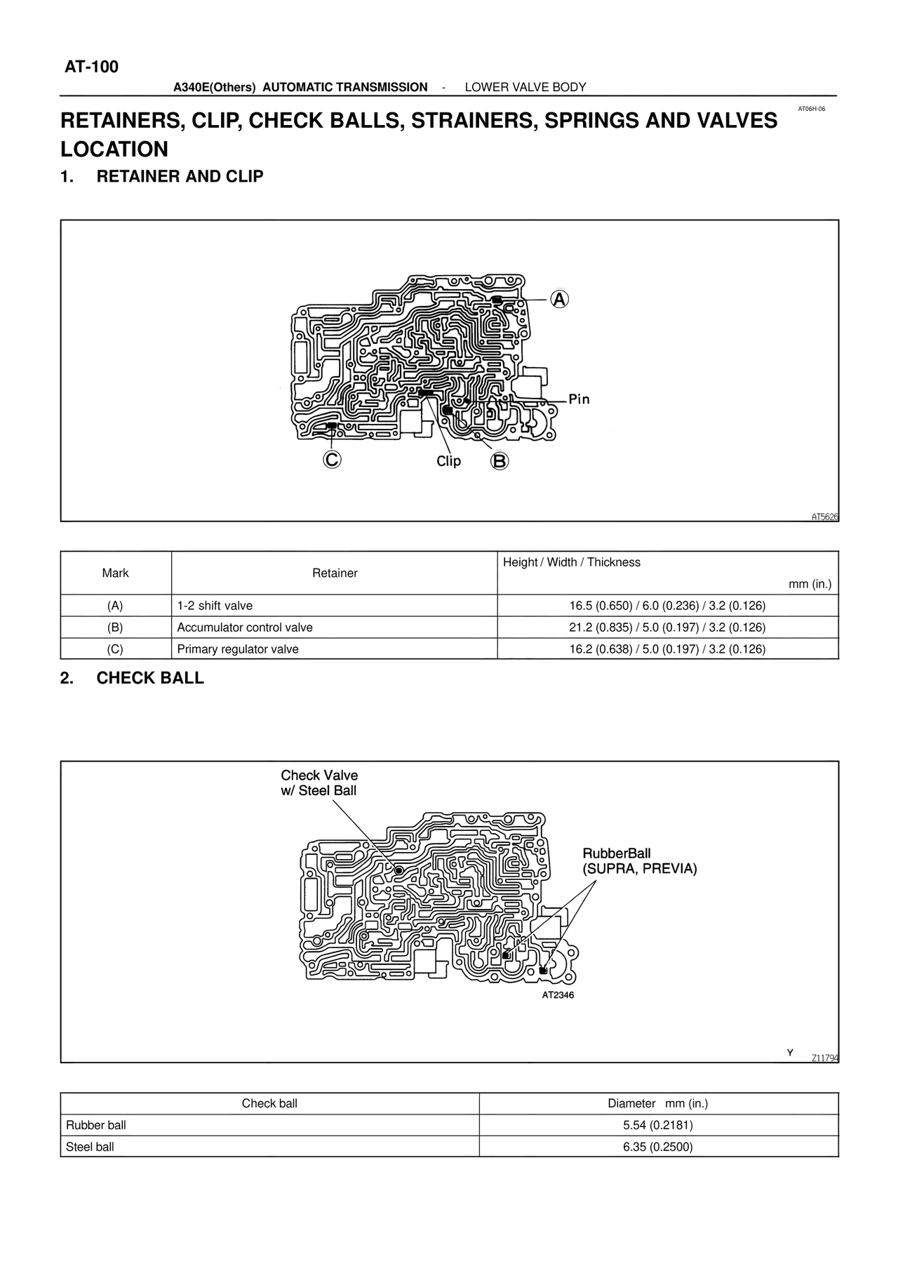 Retainers, Clip, Check Balls, Strainers, Springs and Valves Location — MK4 Supra ATM Unit Repair, page 246