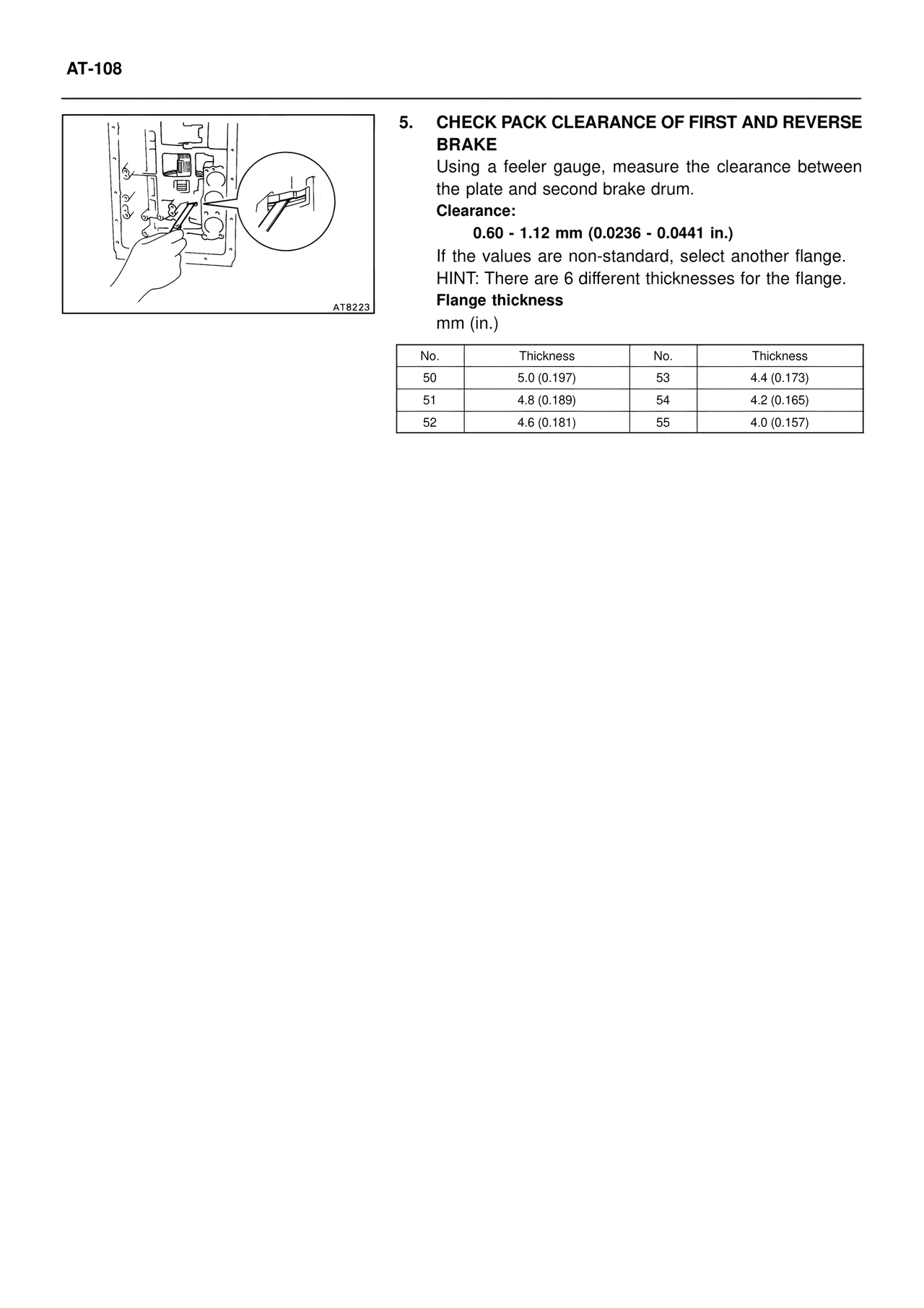 Check Pack Clearance of First and Reverse Brake — MK4 Supra ATM Unit Repair, page 254
