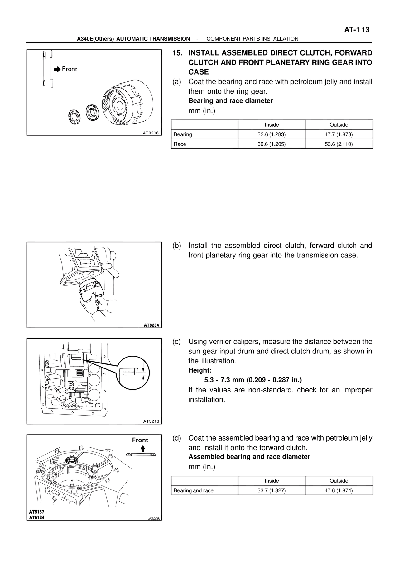 Install Assembled Direct Clutch, Forward Clutch and Front Planetary Ring Gear Into Case — MK4 Supra ATM Unit Repair, page 259