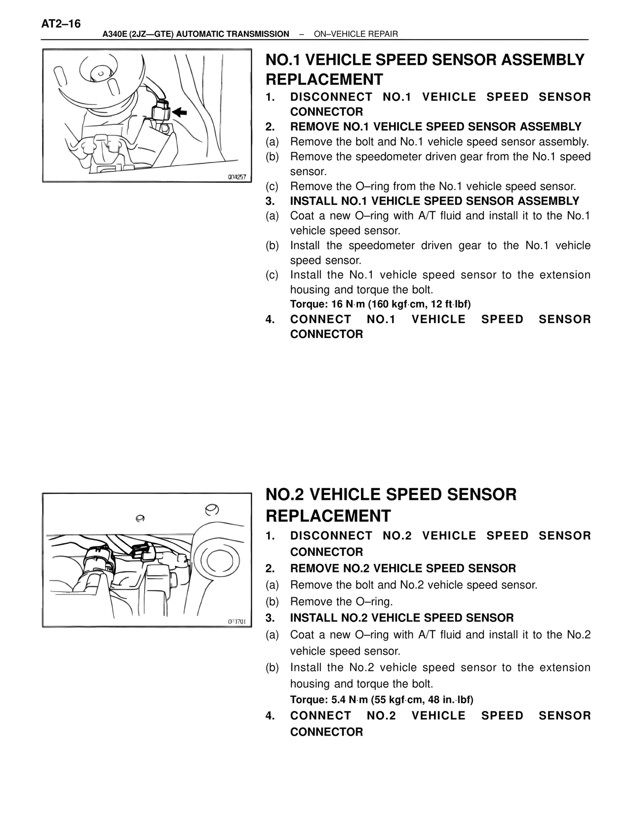NO.1 Vehicle Speed Sensor Assembly Replacement — MK4 Supra A340 Automatic Trans (GTE), page 16