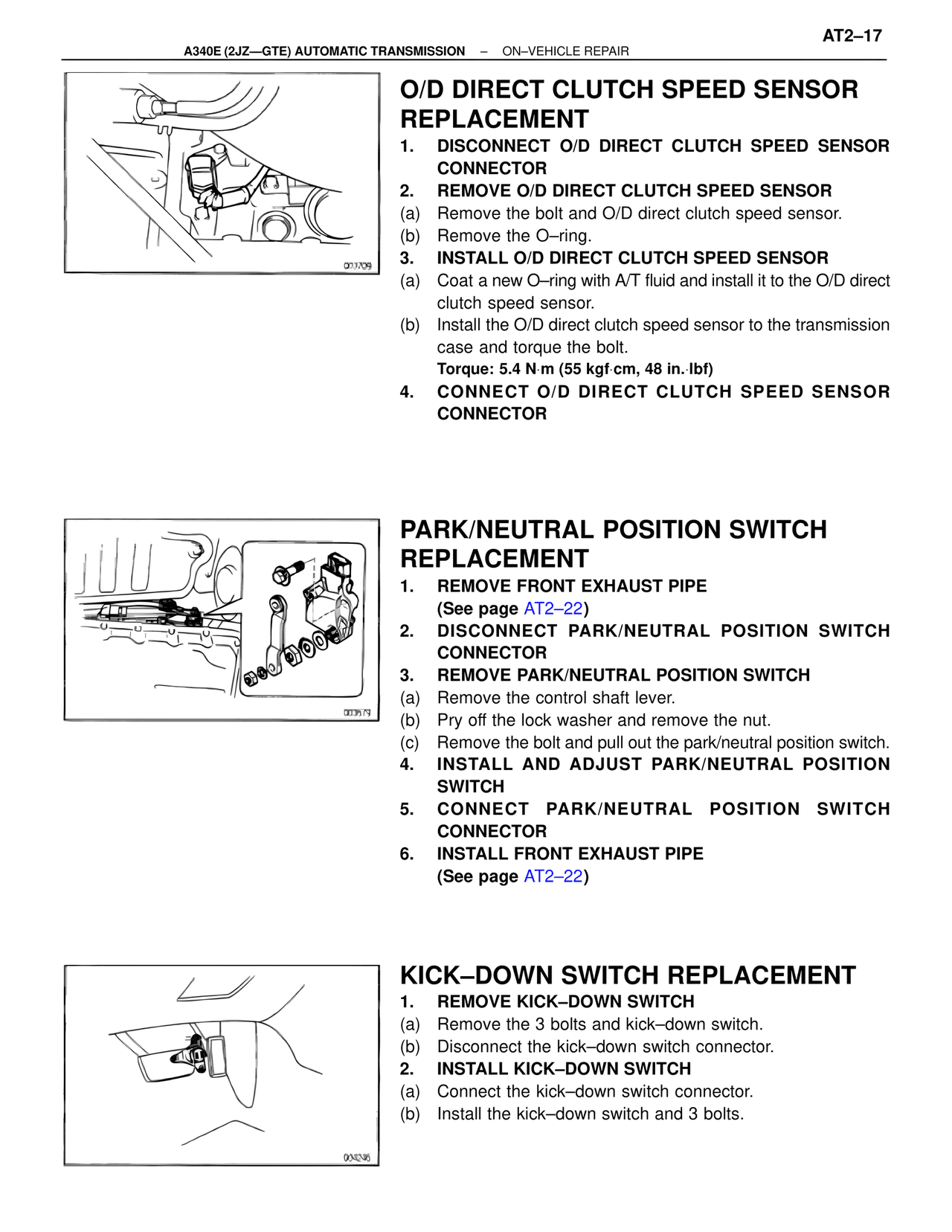 O/D Direct Clutch Speed Sensor Replacement — MK4 Supra A340 Automatic Trans (GTE), page 17