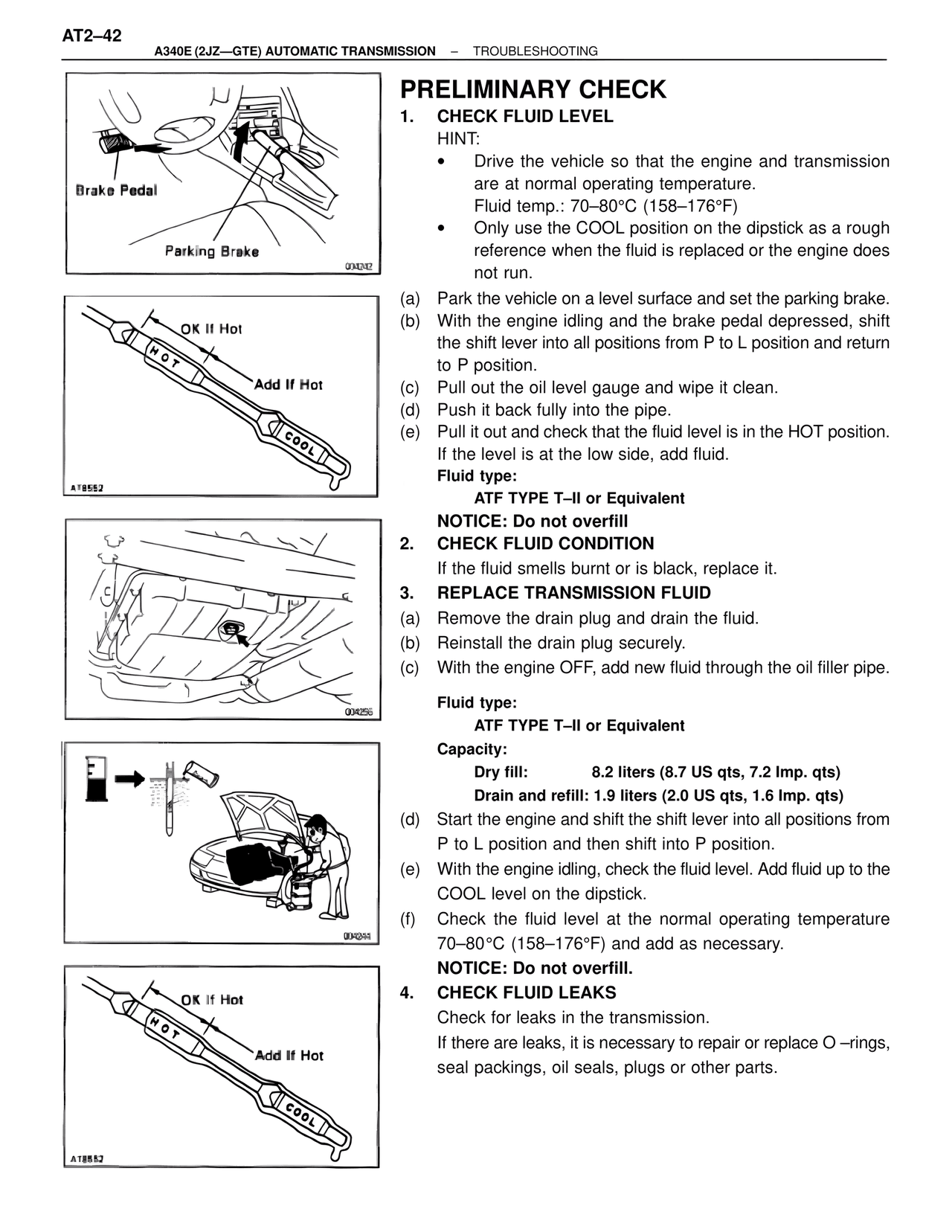 Preliminary Check — MK4 Supra A340 Automatic Trans (GTE), page 42