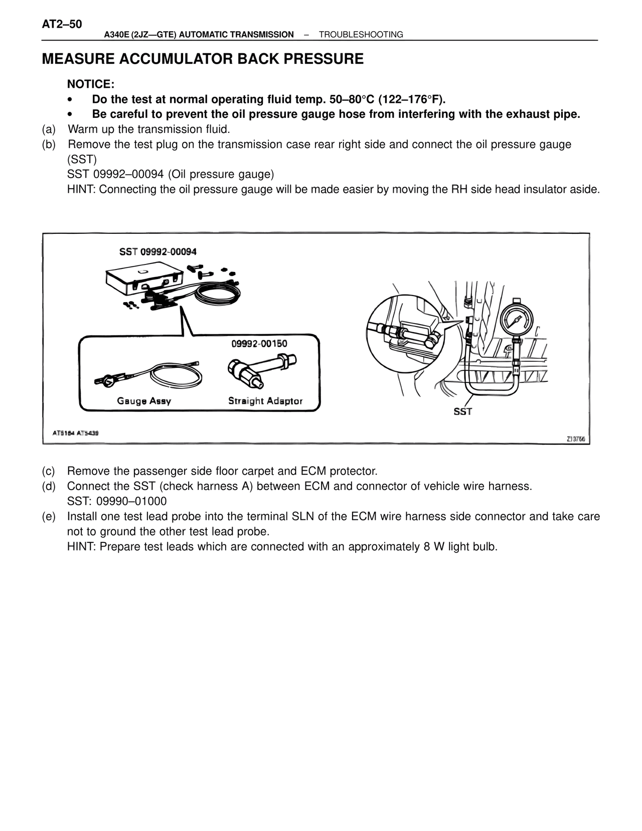 Measure Accumulator Back Pressure — MK4 Supra A340 Automatic Trans (GTE), page 50