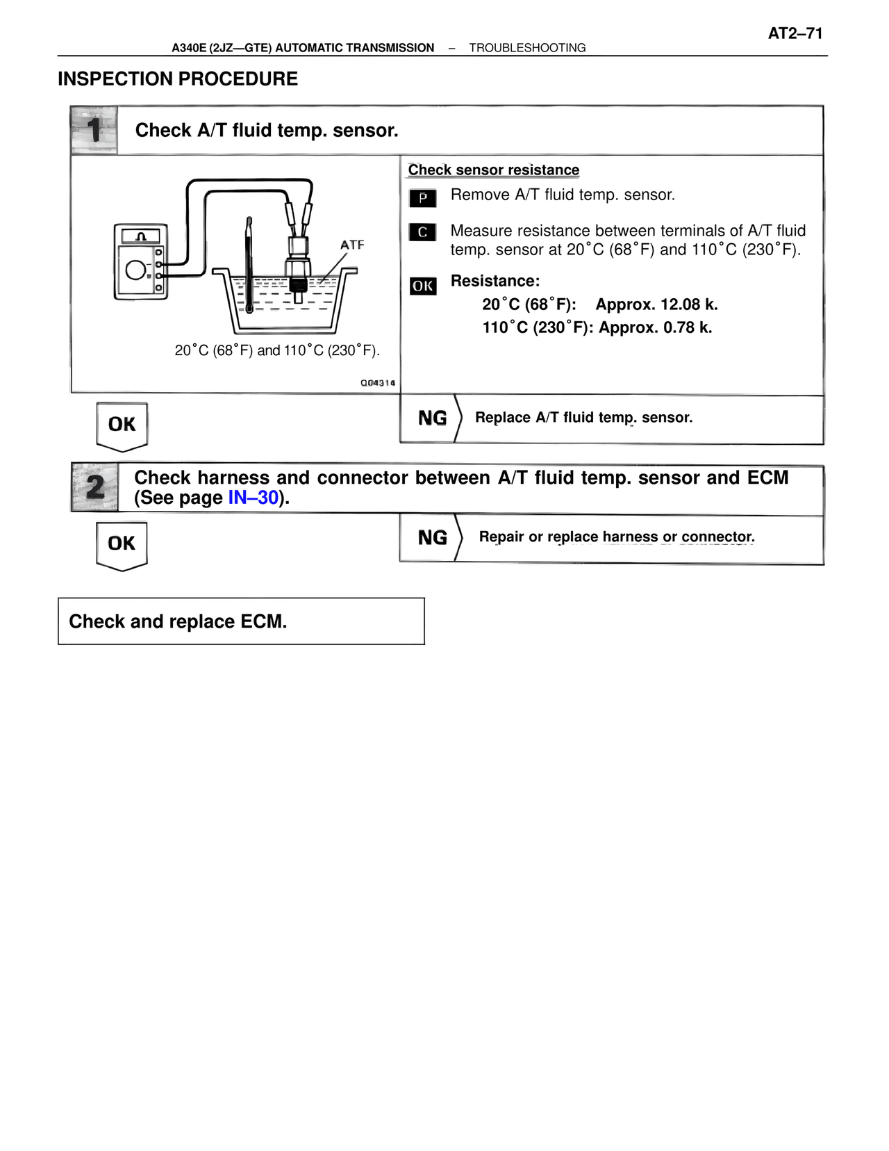Inspection Procedure — MK4 Supra A340 Automatic Trans (GTE), page 71