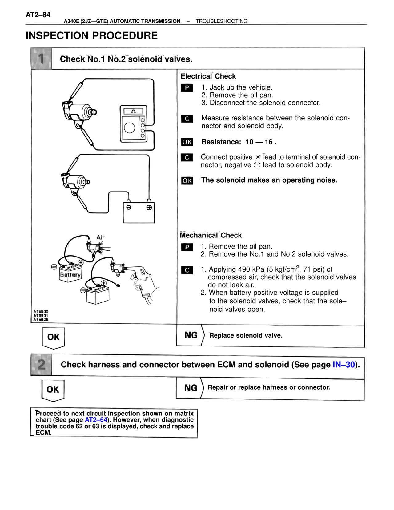 Inspection Procedure — MK4 Supra A340 Automatic Trans (GTE), page 84