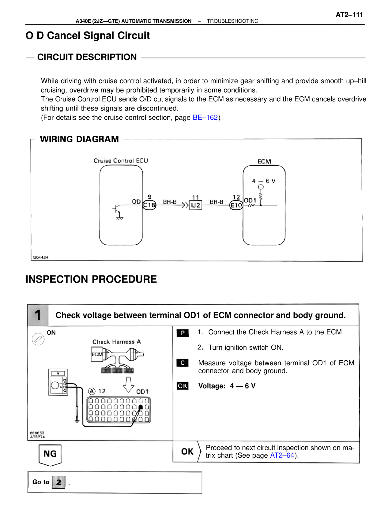 O D Cancel Signal Circuit — MK4 Supra A340 Automatic Trans (GTE), page 111