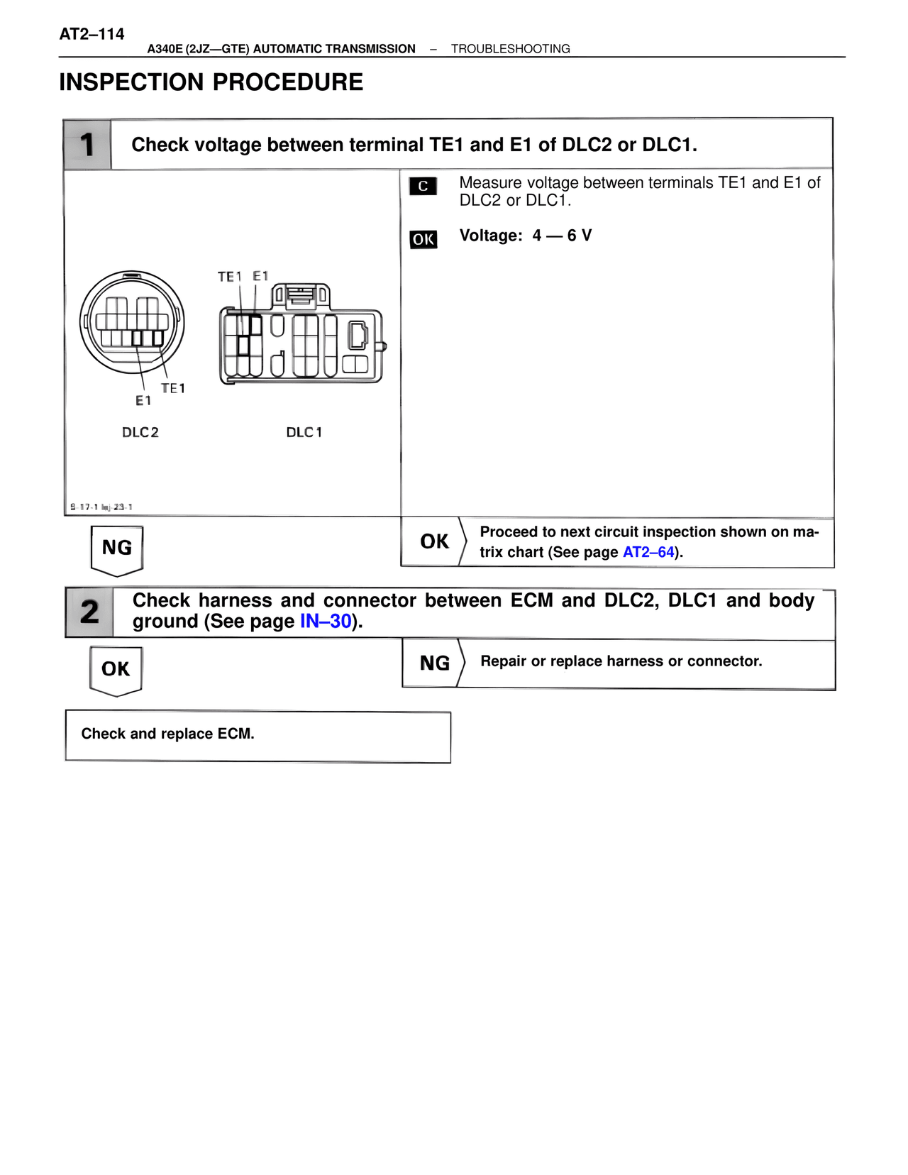 Inspection Procedure — MK4 Supra A340 Automatic Trans (GTE), page 114