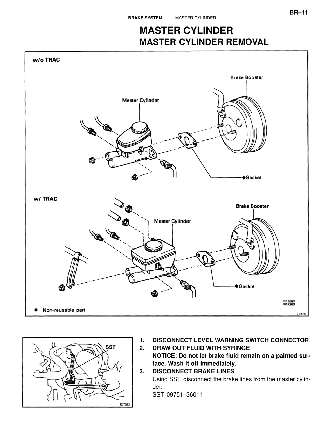 Master Cylinder Master Cylinder Removal — MK4 Supra Brakes, ABS & TRAC Systems, page 11