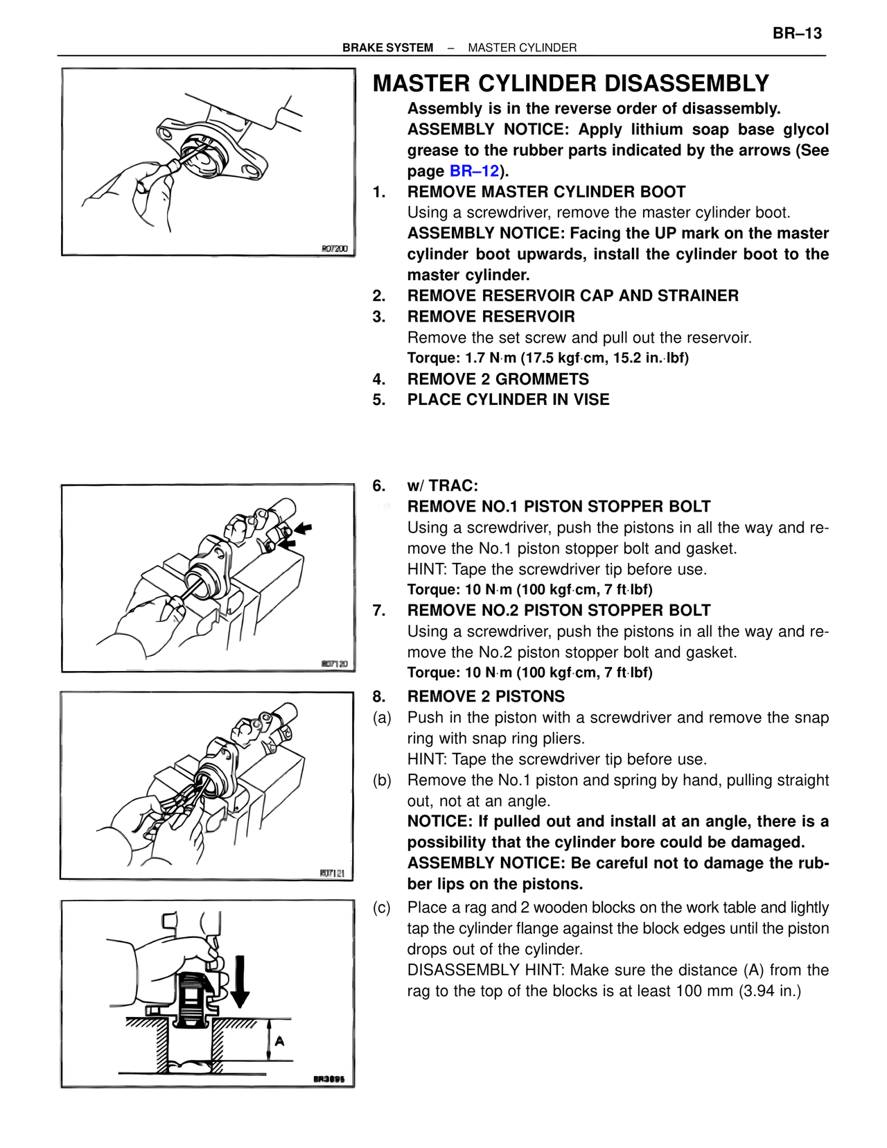 Master Cylinder Disassembly — MK4 Supra Brakes, ABS & TRAC Systems, page 13
