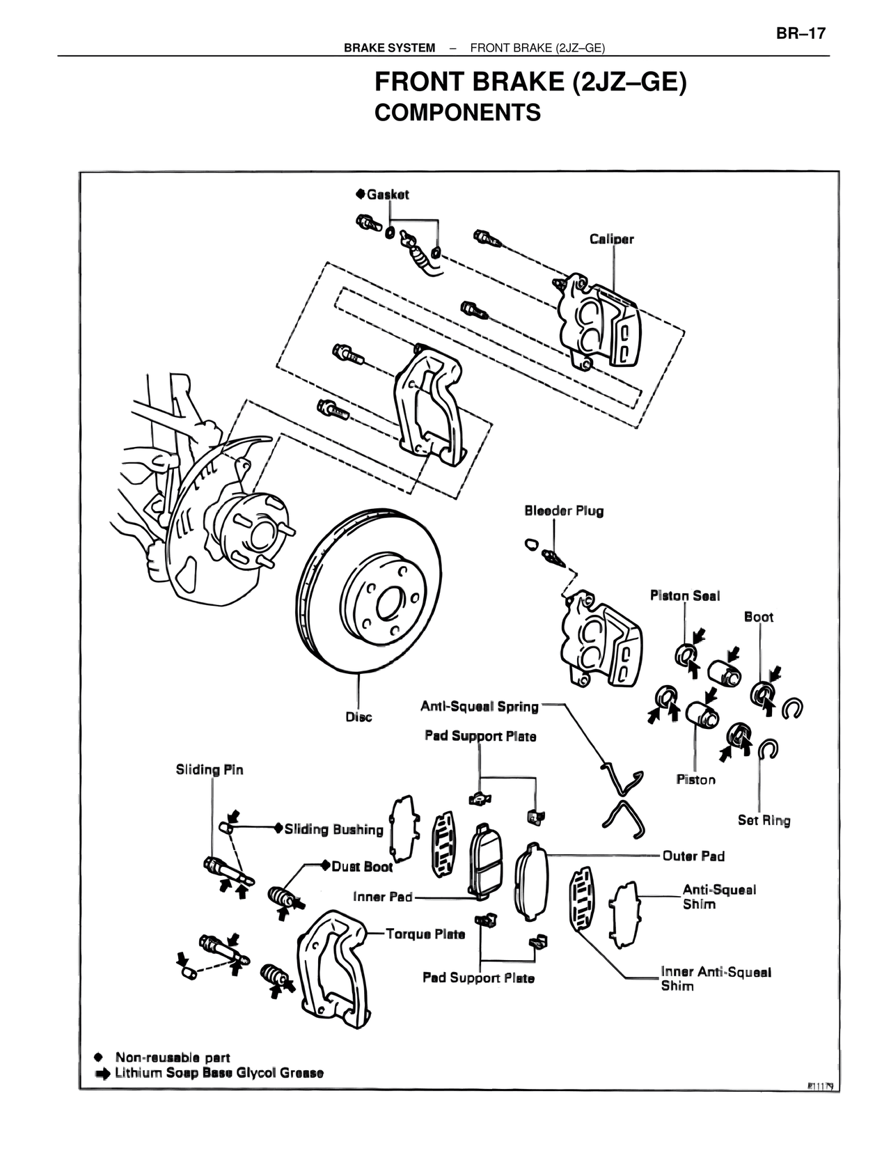 Front Brake (2JZ–GE) Components — MK4 Supra Brakes, ABS & TRAC Systems, page 17