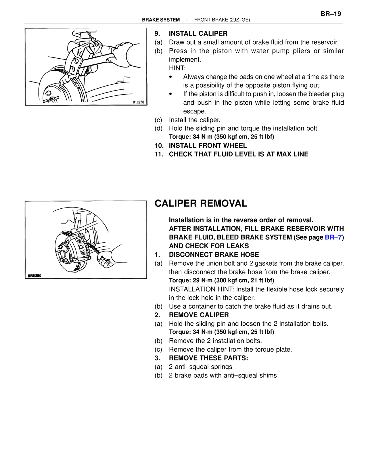Caliper Removal — MK4 Supra Brakes, ABS & TRAC Systems, page 19