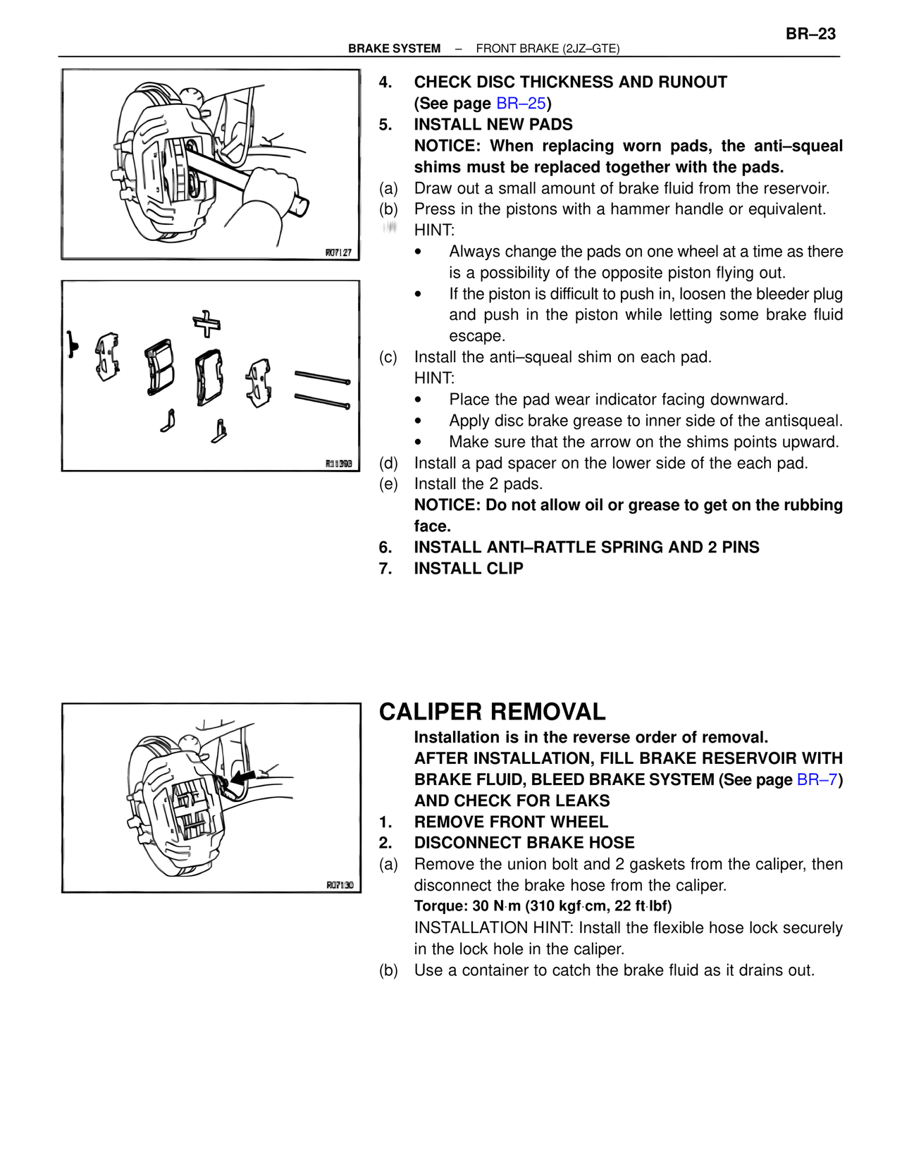 Caliper Removal — MK4 Supra Brakes, ABS & TRAC Systems, page 23