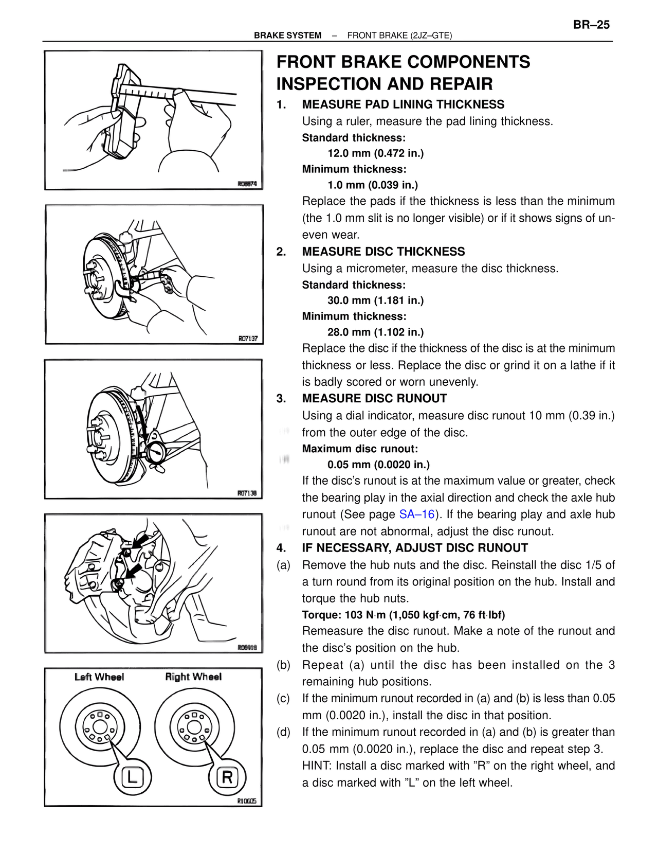 Front Brake Components Inspection and Repair — MK4 Supra Brakes, ABS & TRAC Systems, page 25