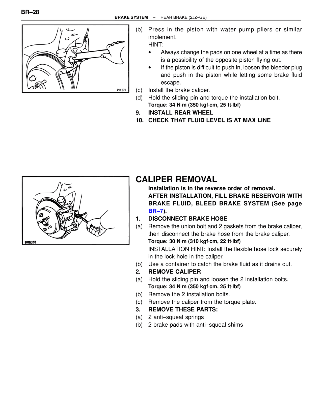 Caliper Removal — MK4 Supra Brakes, ABS & TRAC Systems, page 28