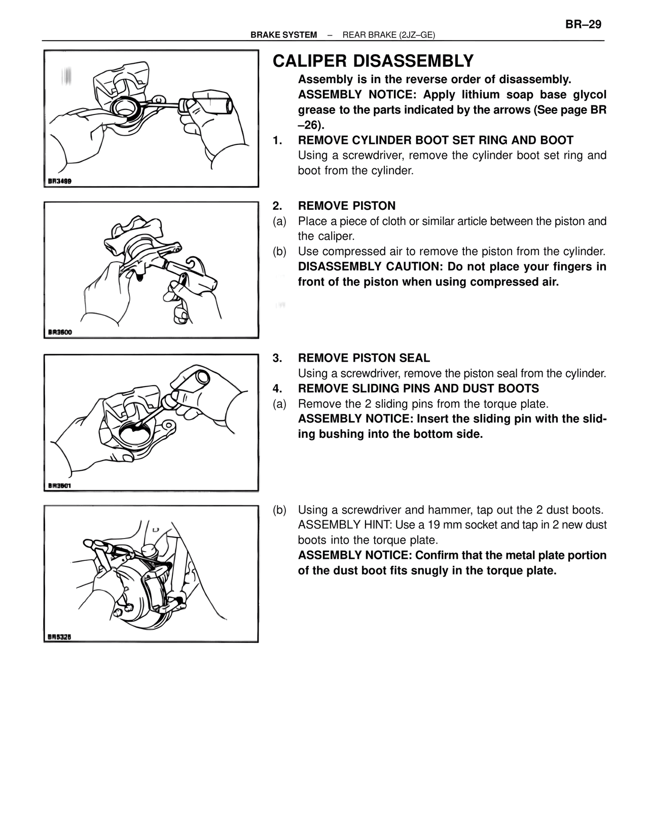 Caliper Disassembly — MK4 Supra Brakes, ABS & TRAC Systems, page 29