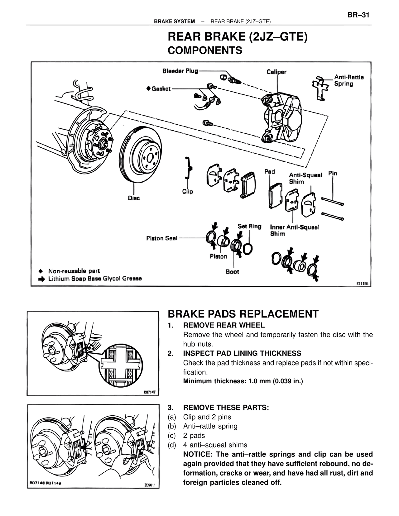 Rear Brake (2JZ–GTE) Components — MK4 Supra Brakes, ABS & TRAC Systems, page 31