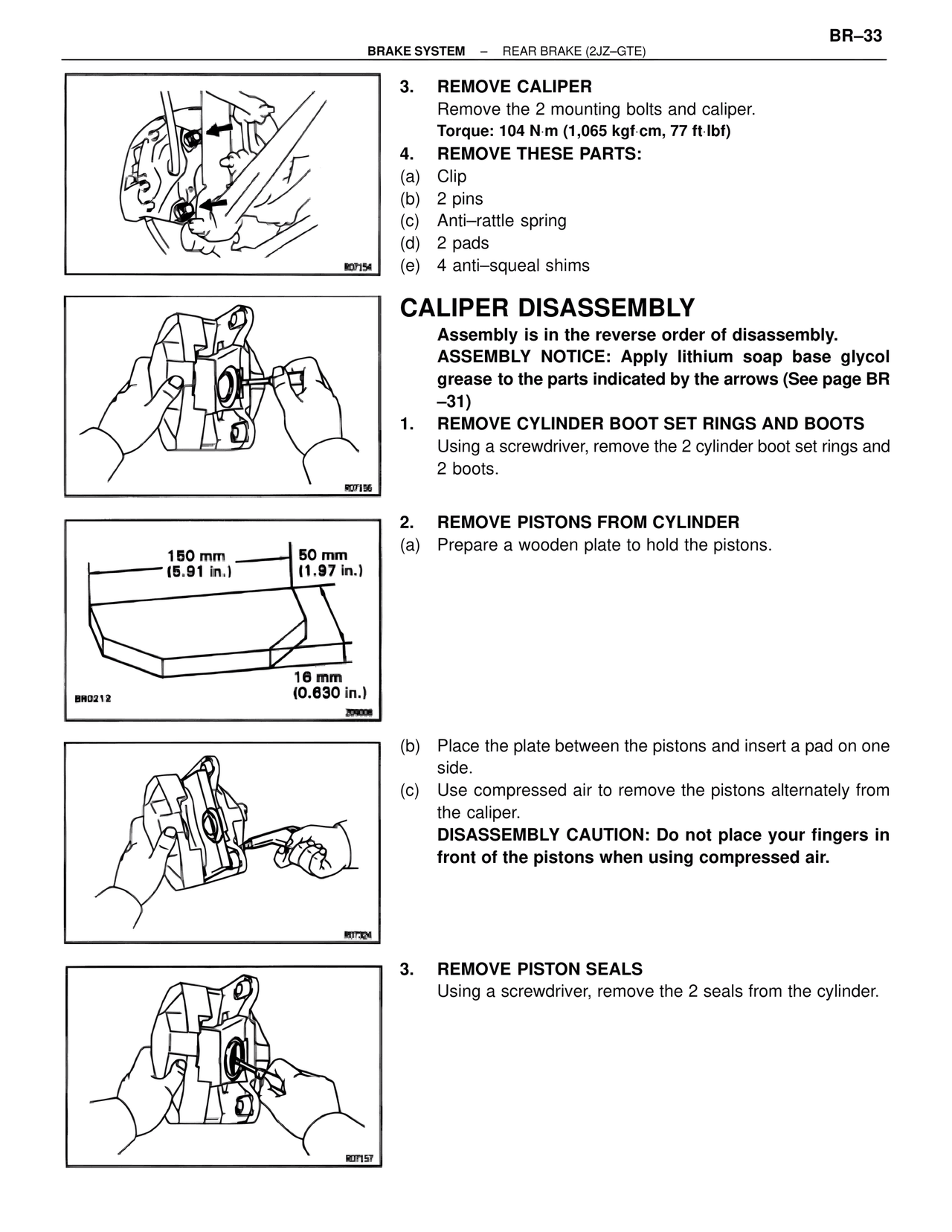 Caliper Disassembly — MK4 Supra Brakes, ABS & TRAC Systems, page 33