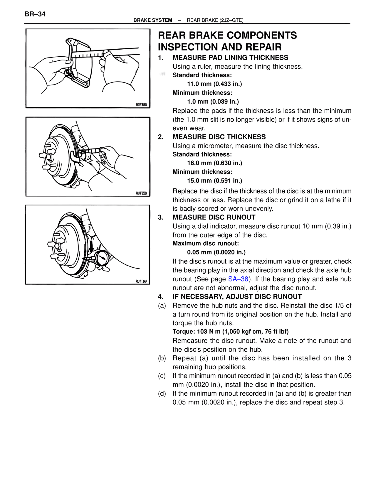 Rear Brake Components Inspection and Repair — MK4 Supra Brakes, ABS & TRAC Systems, page 34