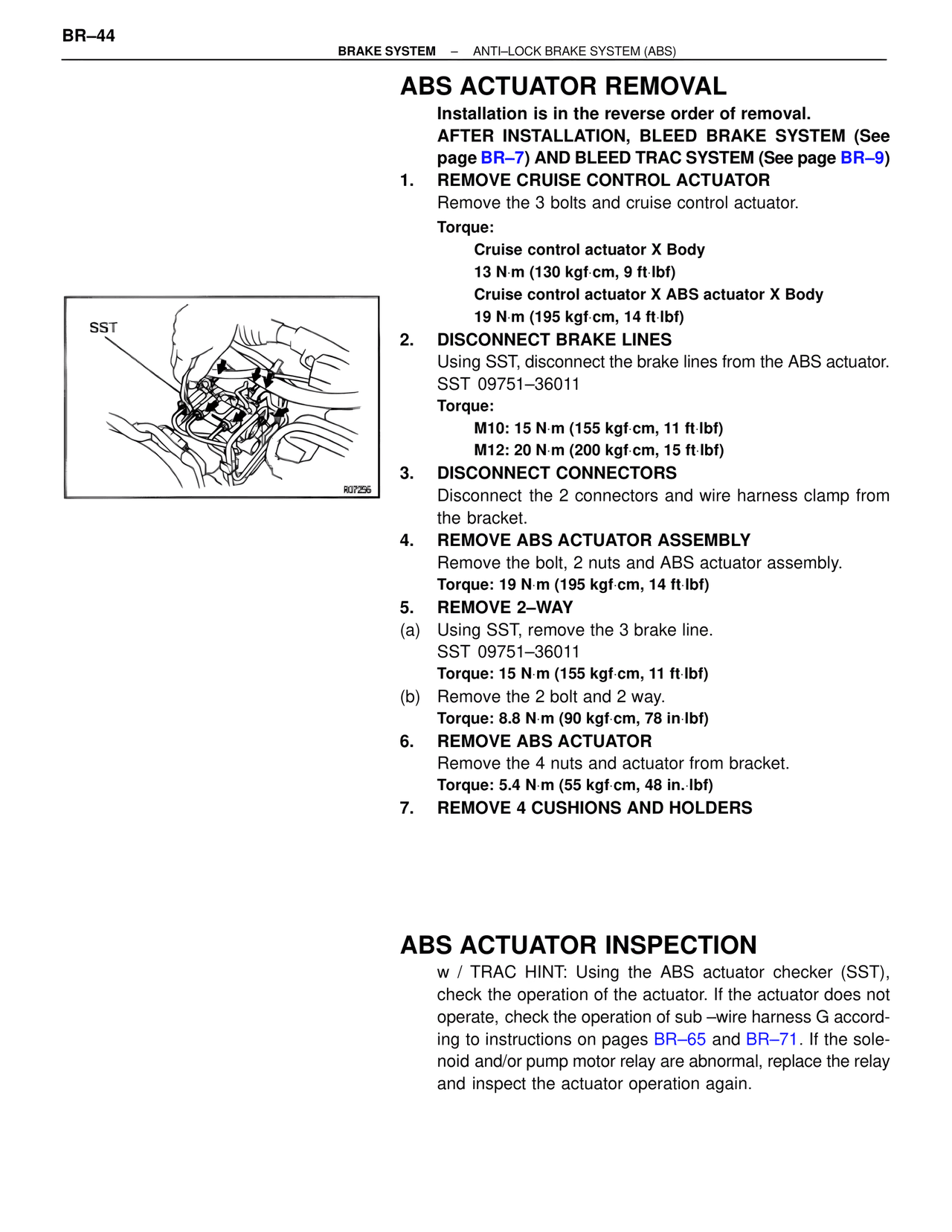 ABS Actuator Removal — MK4 Supra Brakes, ABS & TRAC Systems, page 44