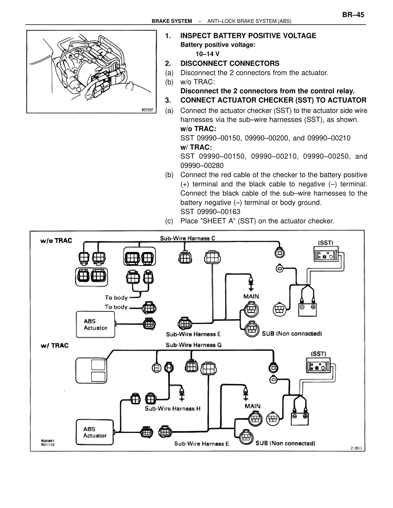 Inspect Battery Positive Voltage — MK4 Supra Brakes, ABS & TRAC Systems, page 45