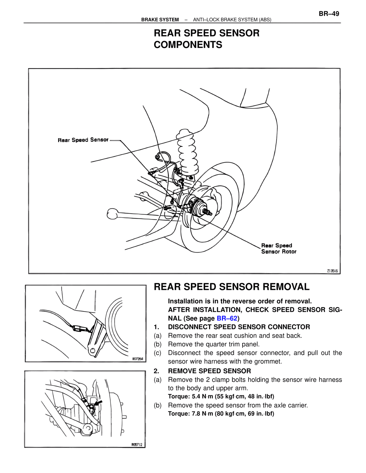 Rear Speed Sensor Components — MK4 Supra Brakes, ABS & TRAC Systems, page 49
