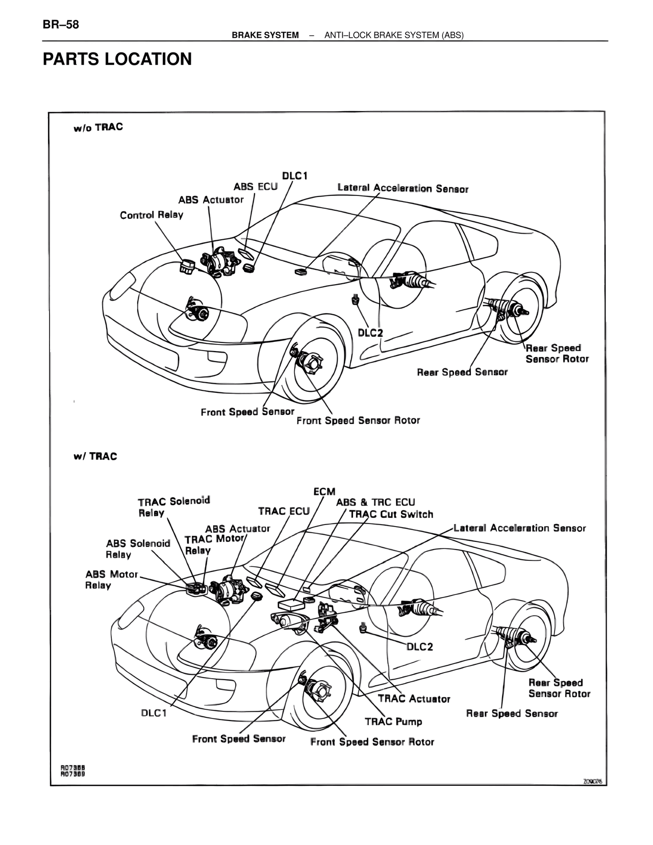 Parts Location — MK4 Supra Brakes, ABS & TRAC Systems, page 58