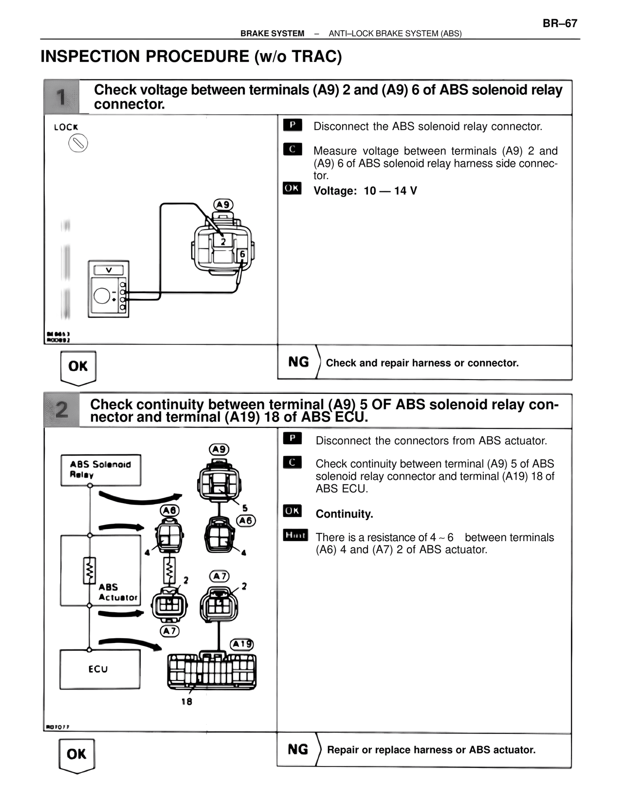 Inspection Procedure (w/o TRAC) — MK4 Supra Brakes, ABS & TRAC Systems, page 67