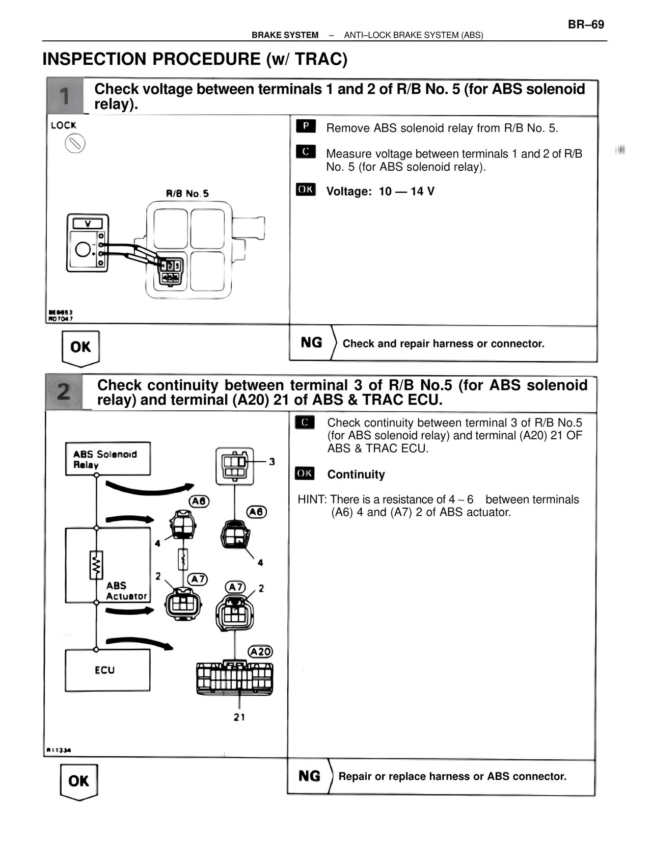 Inspection Procedure (w/ TRAC) — MK4 Supra Brakes, ABS & TRAC Systems, page 69