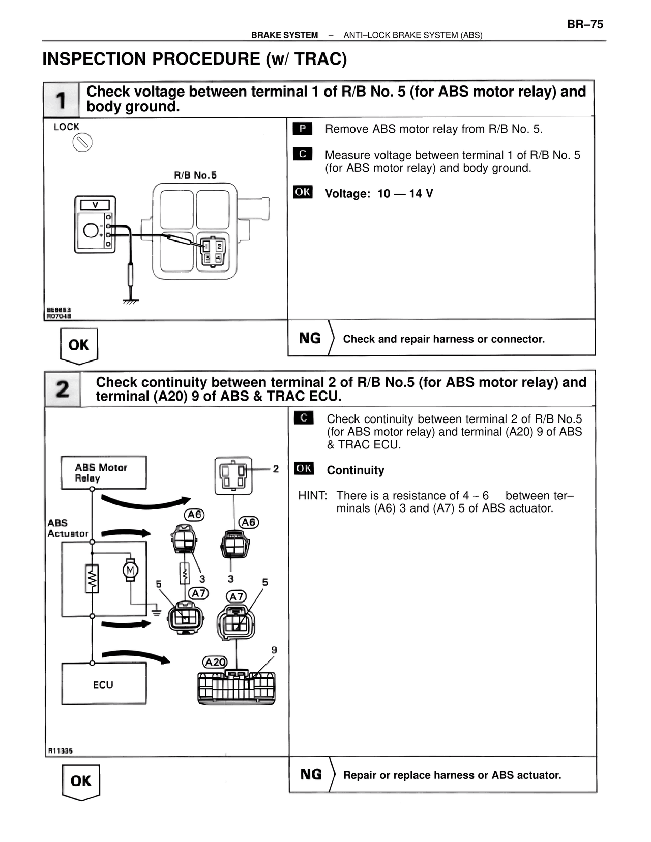 Inspection Procedure (w/ TRAC) — MK4 Supra Brakes, ABS & TRAC Systems, page 75